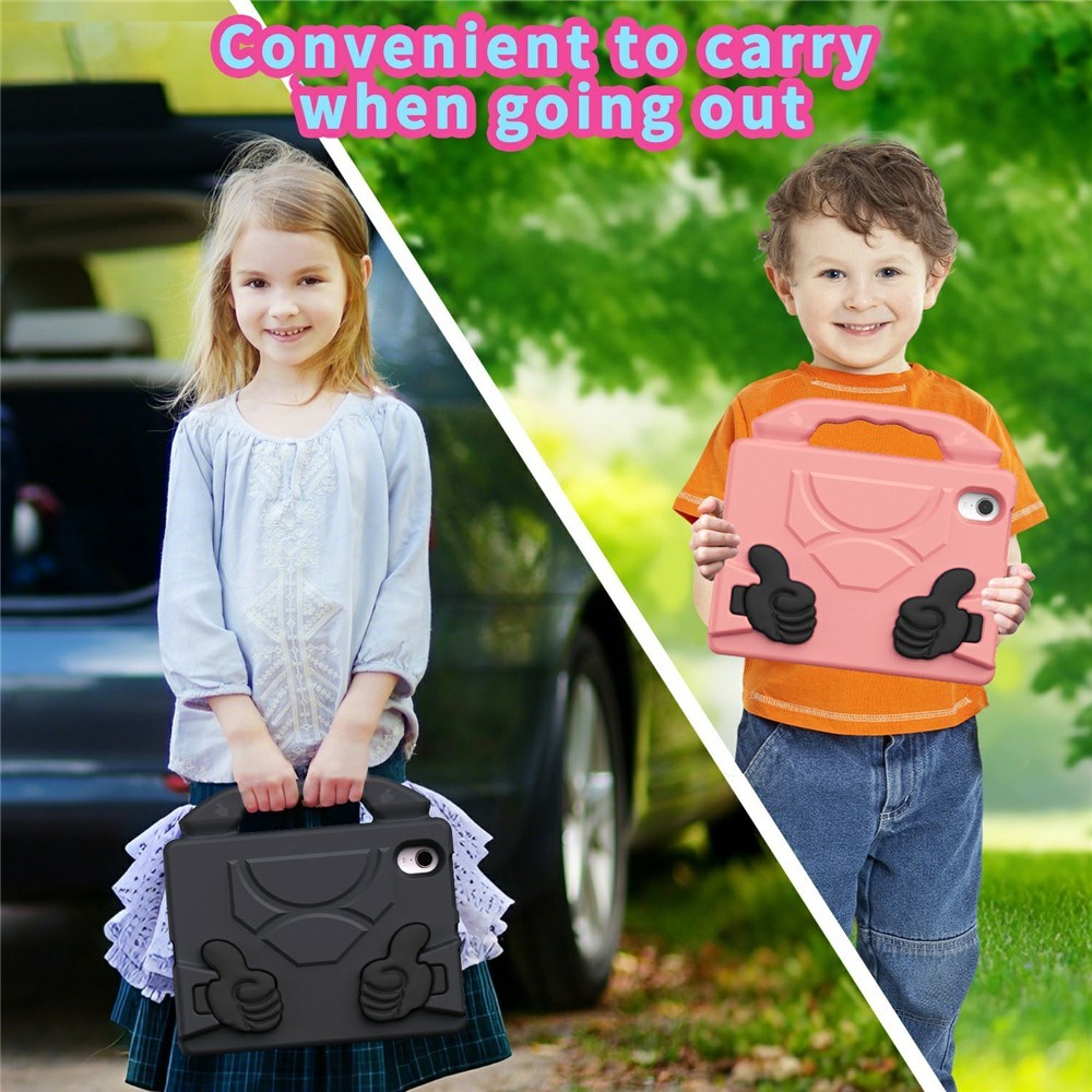 iPad Mini (2024 / 2021) - EIDERWOOD Børne Cover m. Thumb Kickstand - Sort