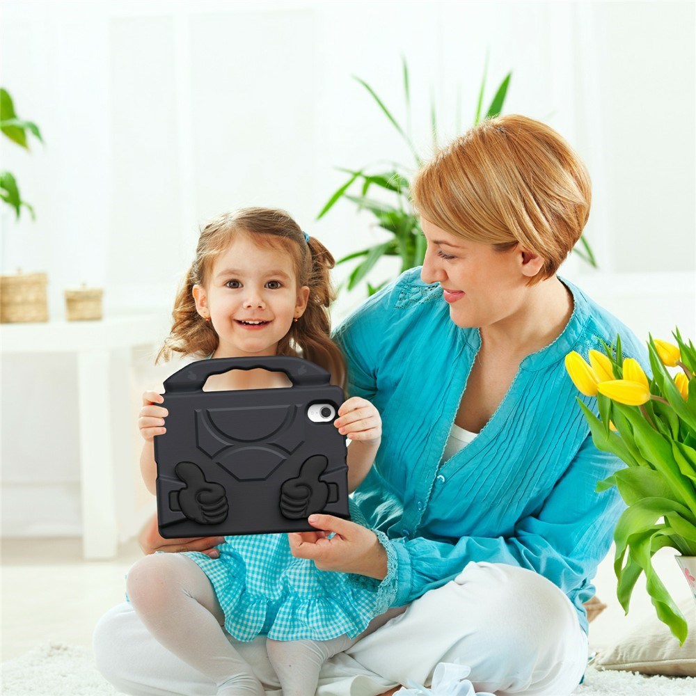 iPad Mini (2024 / 2021) - EIDERWOOD Børne Cover m. Thumb Kickstand - Sort