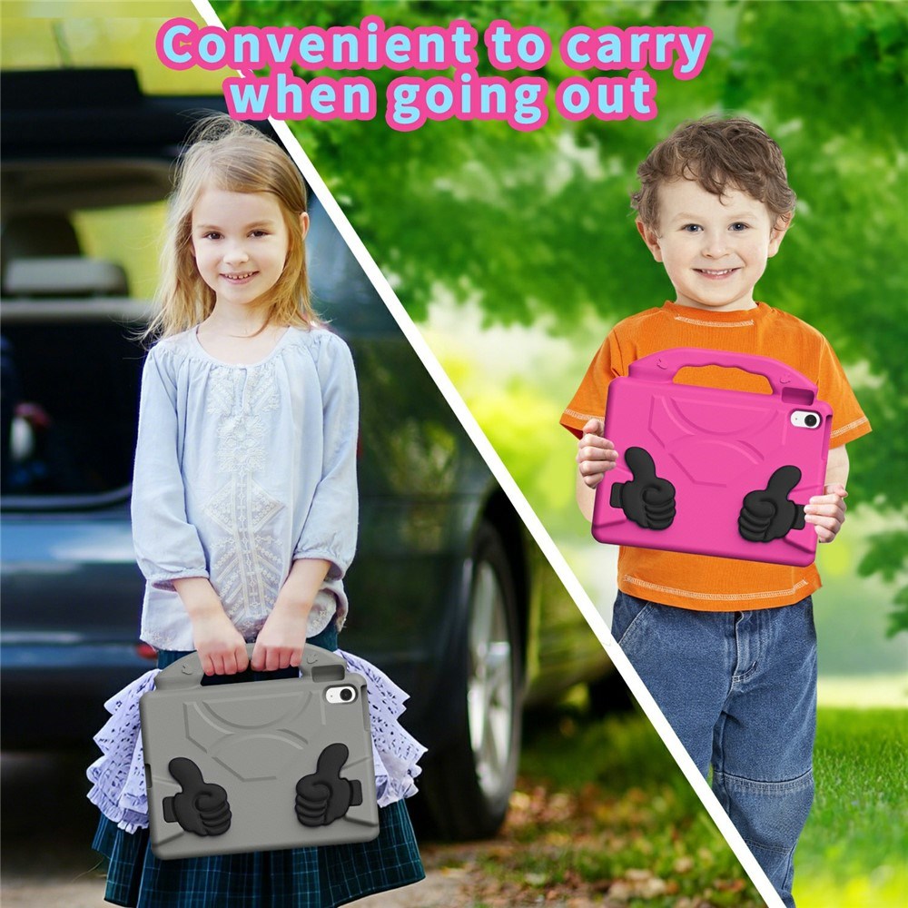 EIDERWOOD iPad 11" (2025) / Air 11" (2025 / 2024) / 10.9" (2024 / 2022) Børne Tablet Cover m. Indbygget Ståfunktion - Grå