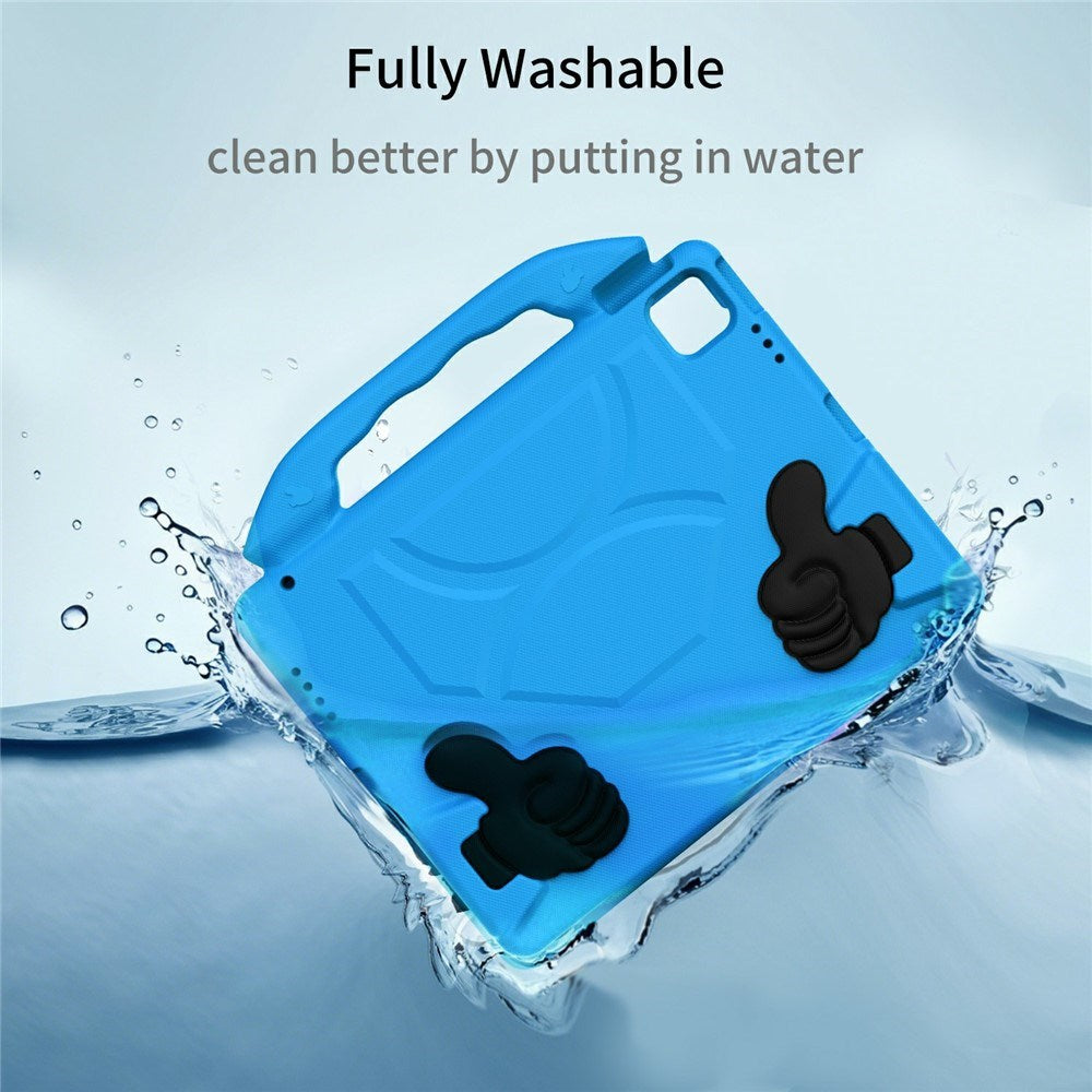 iPad Pro 12.9" (2022 / 2021 / 2020 / 2018) / Air 13" (2025 / 2024) / Pro 13" (2025 / 2024) - EIDERWOOD Børne Cover m. Thumb Kickstand - Blå