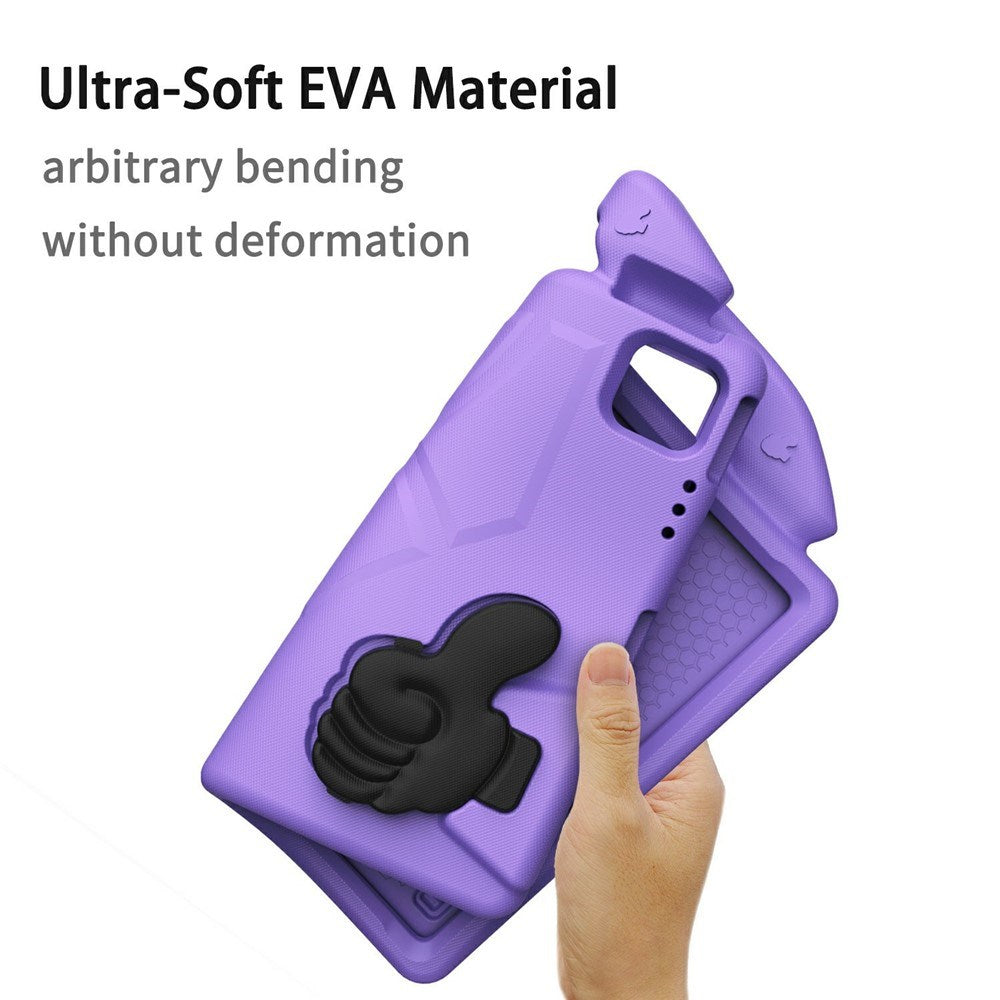 iPad Pro 12.9" (2022 / 2021 / 2020 / 2018) / Air 13" (2025 / 2024) / Pro 13" (2025 / 2024) - EIDERWOOD Børne Cover m. Thumb Kickstand - Lilla