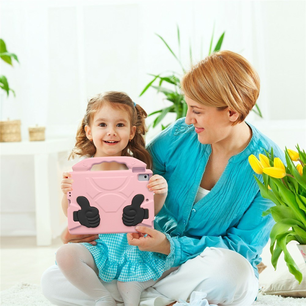 iPad 9.7" (2018 / 2017) / Air 2 / Air - EIDERWOOD Børne Cover m. Thumb Kickstand - Lyserød