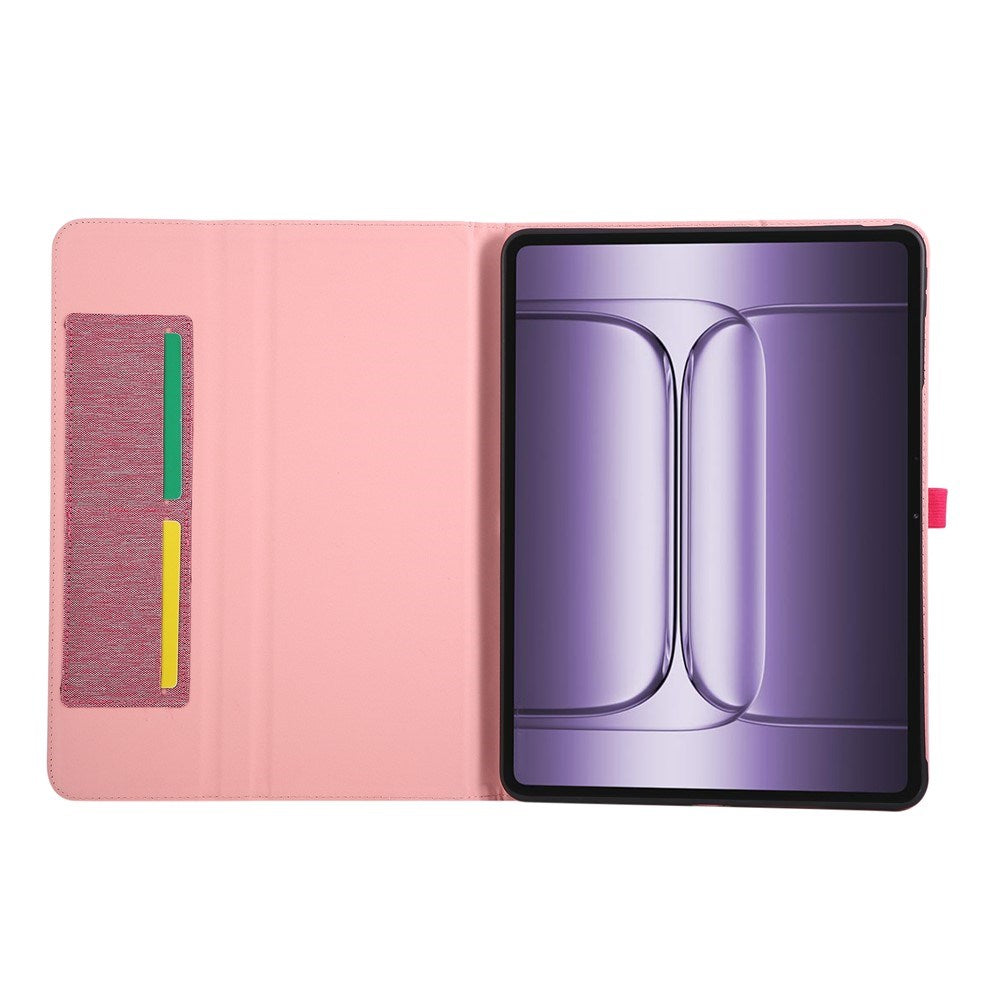 Kunstlæder Flip Cover - OnePlus Pad 3 - Kortholder & Ståfunktion - Lyserød