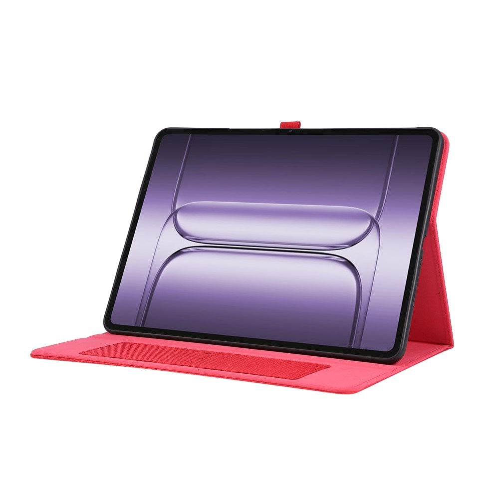 Kunstlæder Flip Cover - OnePlus Pad 3 - Kortholder & Ståfunktion - Rød