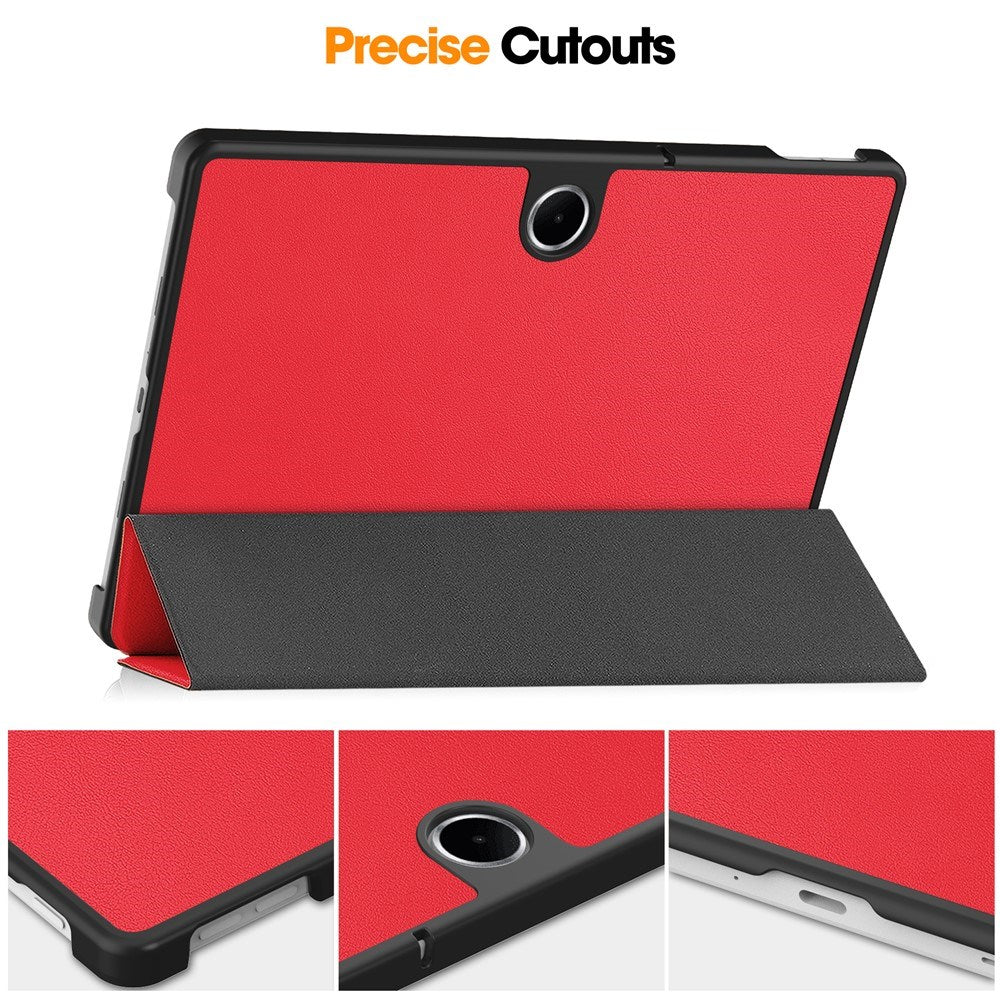 OnePlus Pad Lite - EIDERWOOD Kunstlæder Flip Cover m. Ståfunktion - Rød