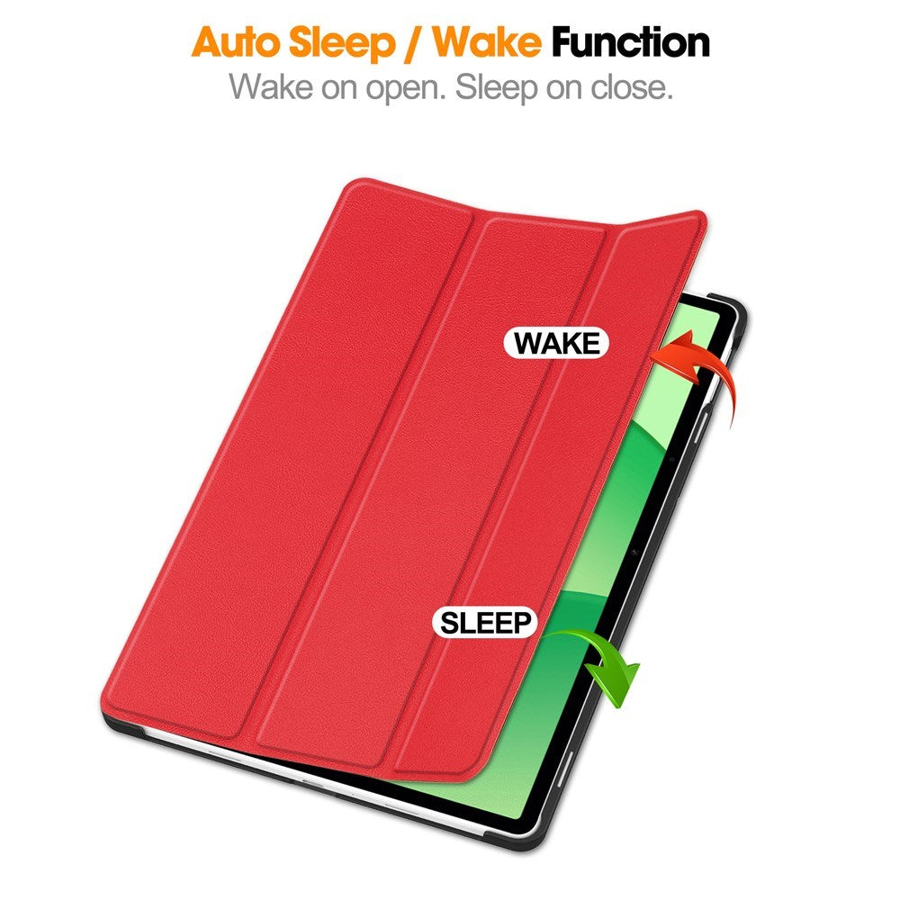 OnePlus Pad Lite - EIDERWOOD Kunstlæder Flip Cover m. Ståfunktion - Rød