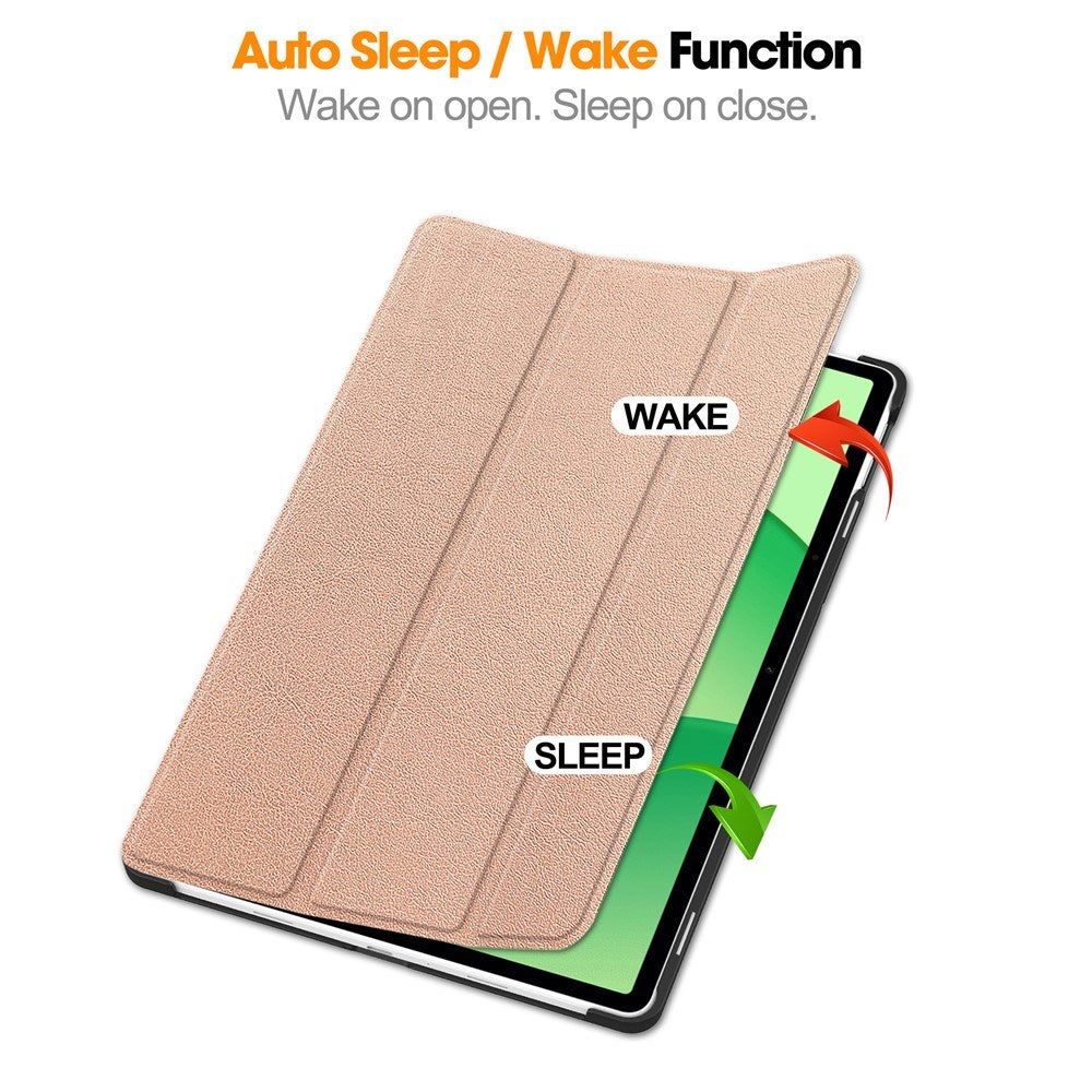 OnePlus Pad Lite - EIDERWOOD Kunstlæder Flip Cover m. Ståfunktion - Rose Gold