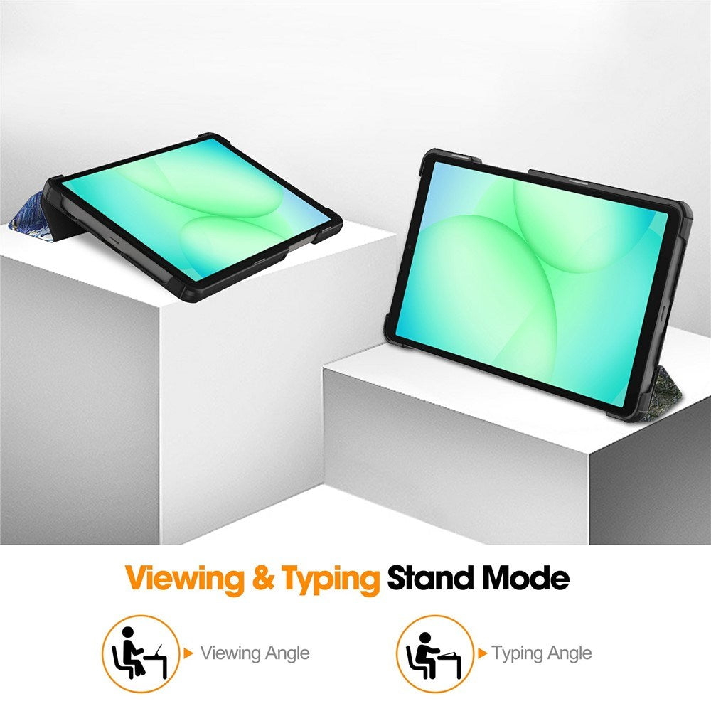 EIDERWOOD Samsung Galaxy Tab A11 Kunstlæder Tablet Cover m. Motiv - Nattehimmel