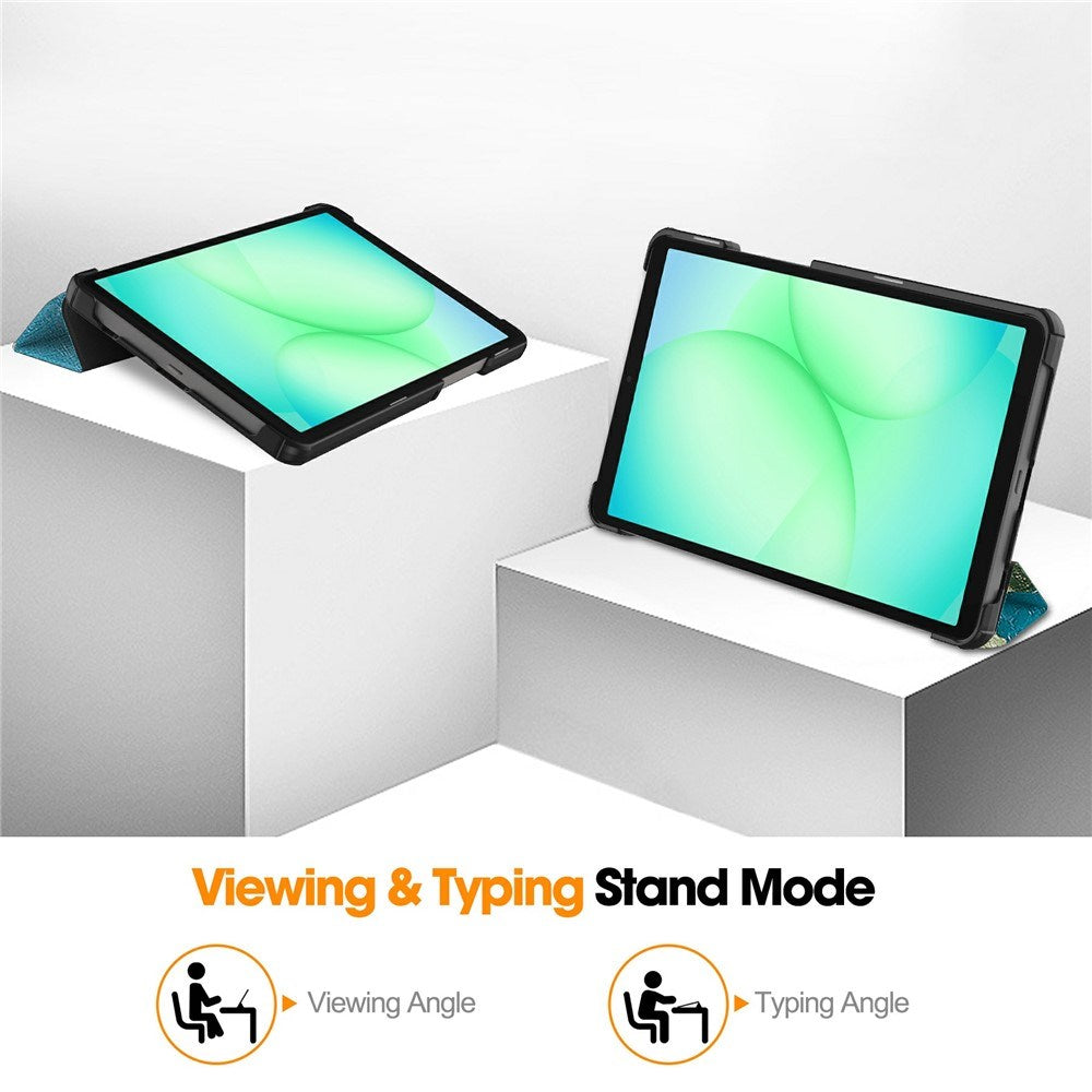 EIDERWOOD Samsung Galaxy Tab A11 Kunstlæder Tablet Cover m. Motiv - Blomster