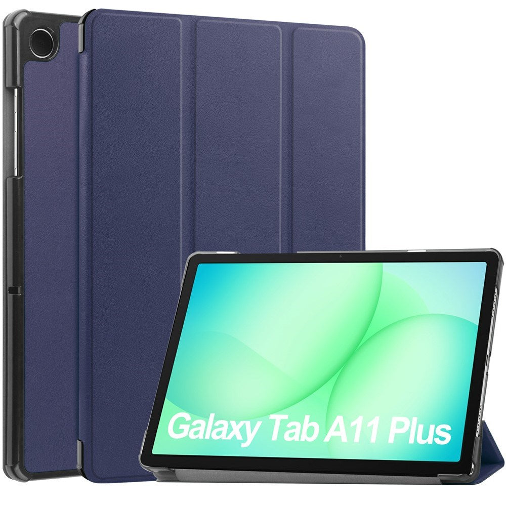 Samsung Galaxy Tab A11+ (Plus) EIDERWOOD Kunstlæder Tablet Cover m. Standerfunktion - Mørkeblå