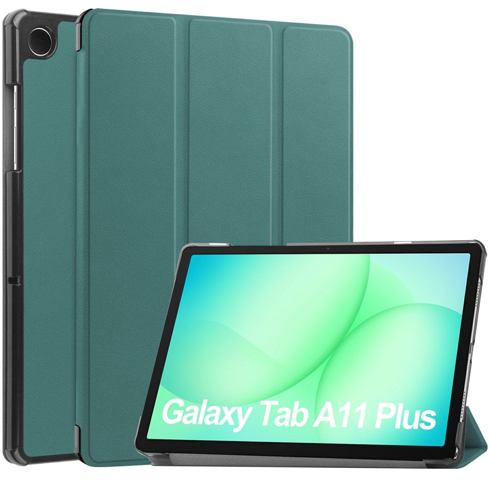 Samsung Galaxy Tab A11+ (Plus) EIDERWOOD Kunstlæder Tablet Cover m. Standerfunktion - Grøn
