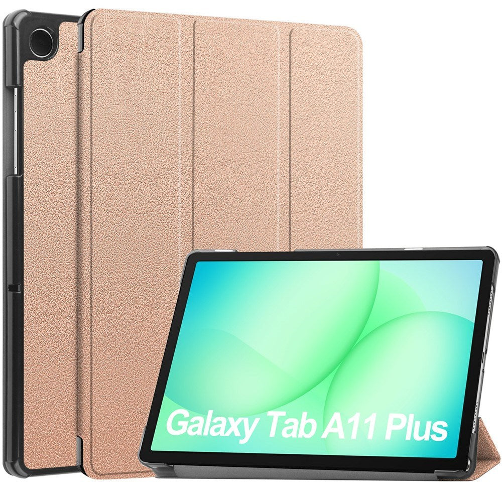 Samsung Galaxy Tab A11+ (Plus) EIDERWOOD Kunstlæder Tablet Cover m. Standerfunktion - Rose Gold