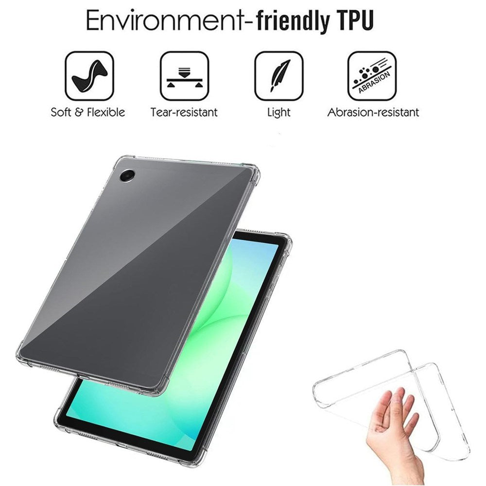 EIDERWOOD Samsung Galaxy Tab A11 Fleksibelt Plastik Tablet Cover - m. Skærmbeskyttelsesglas - Gennemsigtig