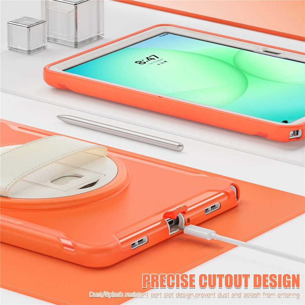 Samsung Galaxy Tab A11+ (Plus) EIDERWOOD Stødabsorberende Cover m. Roterbar Ståfunktion - Orange