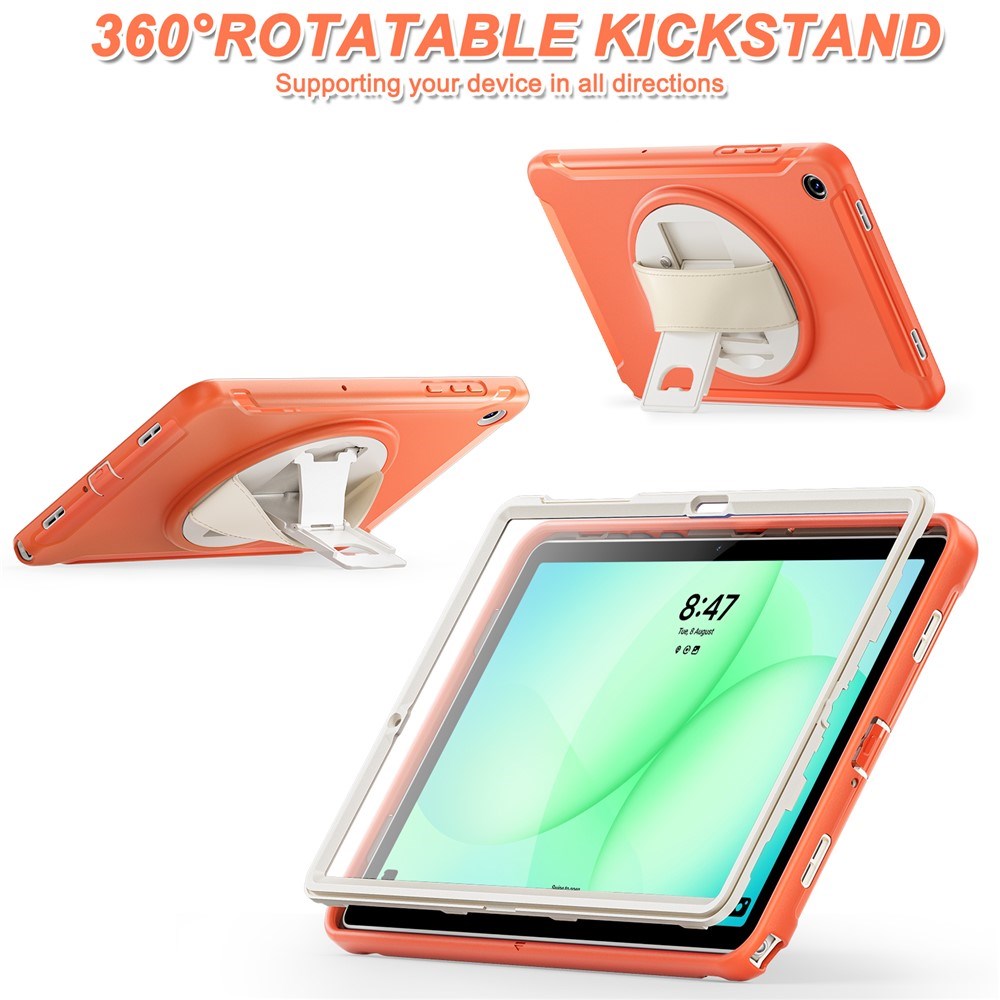 Samsung Galaxy Tab A11+ (Plus) EIDERWOOD Stødabsorberende Cover m. Roterbar Ståfunktion - Orange