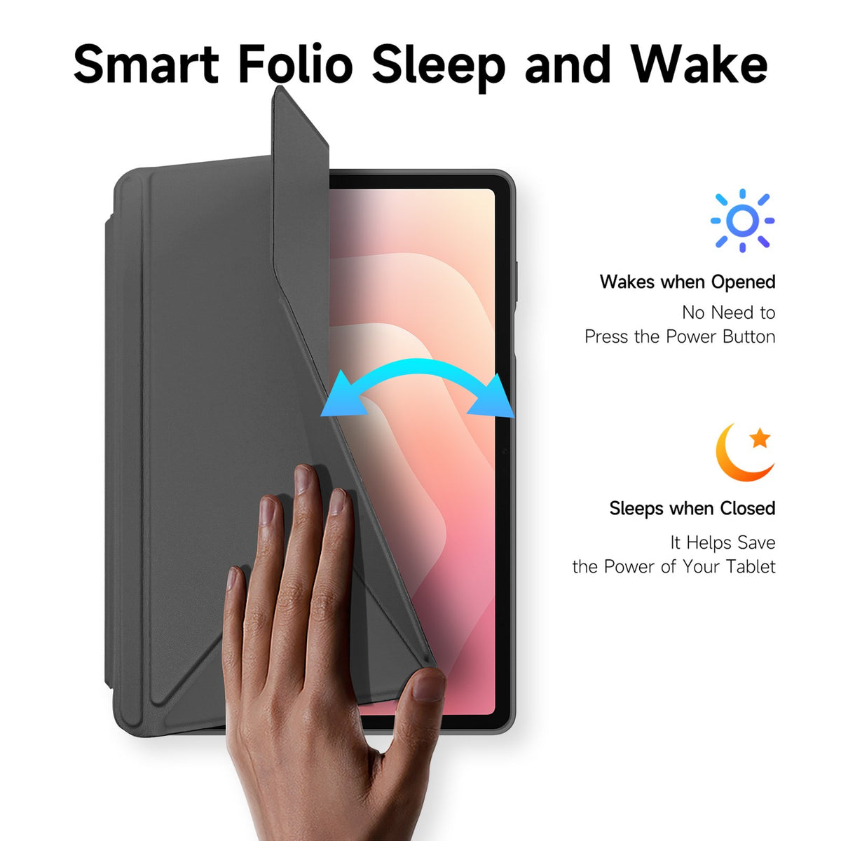 Samsung Galaxy Tab S12+ (Plus) DUX DUCIS Origami Hybrid Kunstlæder Cover - Grå