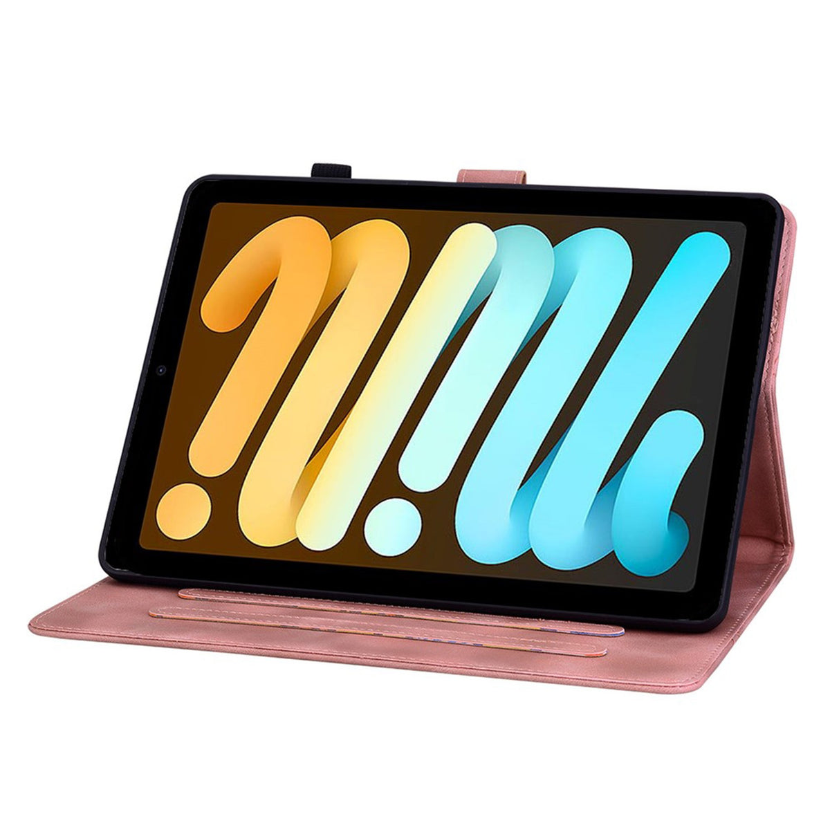 iPad Mini (2026) 8. Gen. EIDERWOOD Kunstlæder Flip Cover - Blomster Tekstureret - Lyserød
