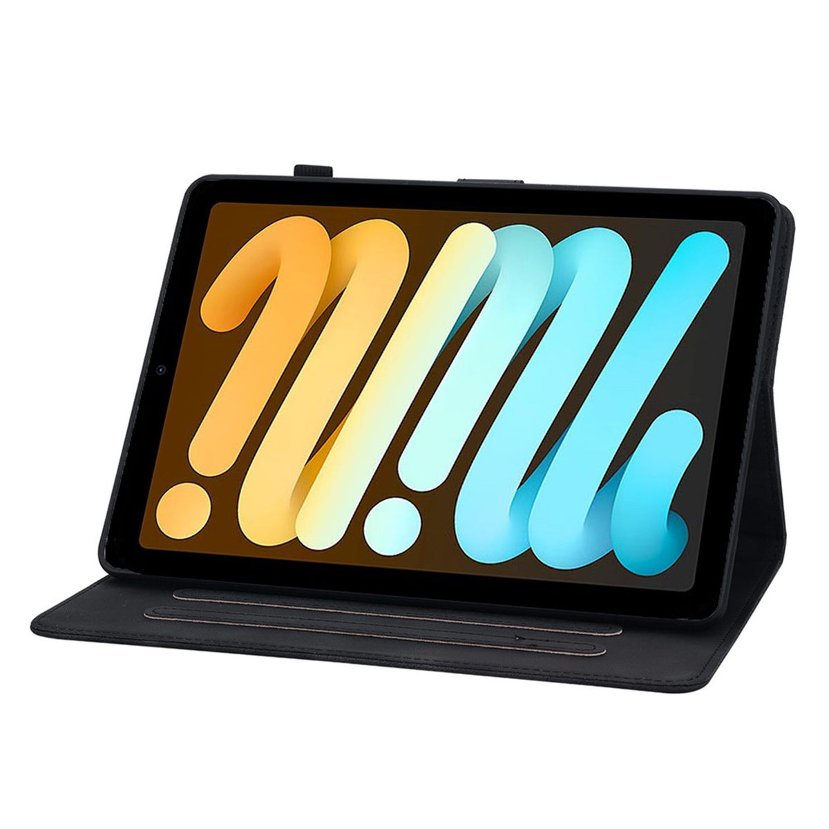 iPad Mini (2026) 8. Gen. EIDERWOOD Kunstlæder Flip Cover - Blomster Tekstureret - Sort