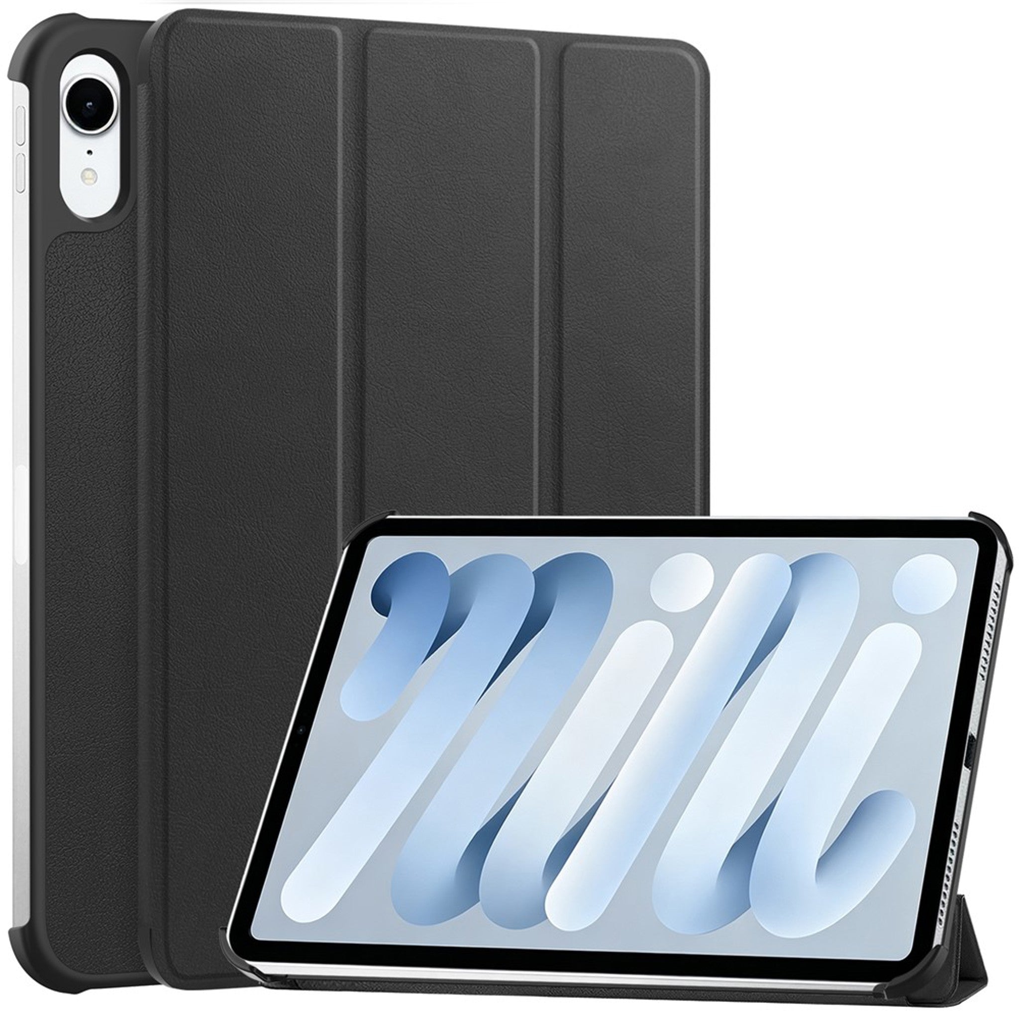 iPad Mini (2026) 8. Gen. EIDERWOOD Kunstlæder Flip Cover m. Ståfunktion - Sort