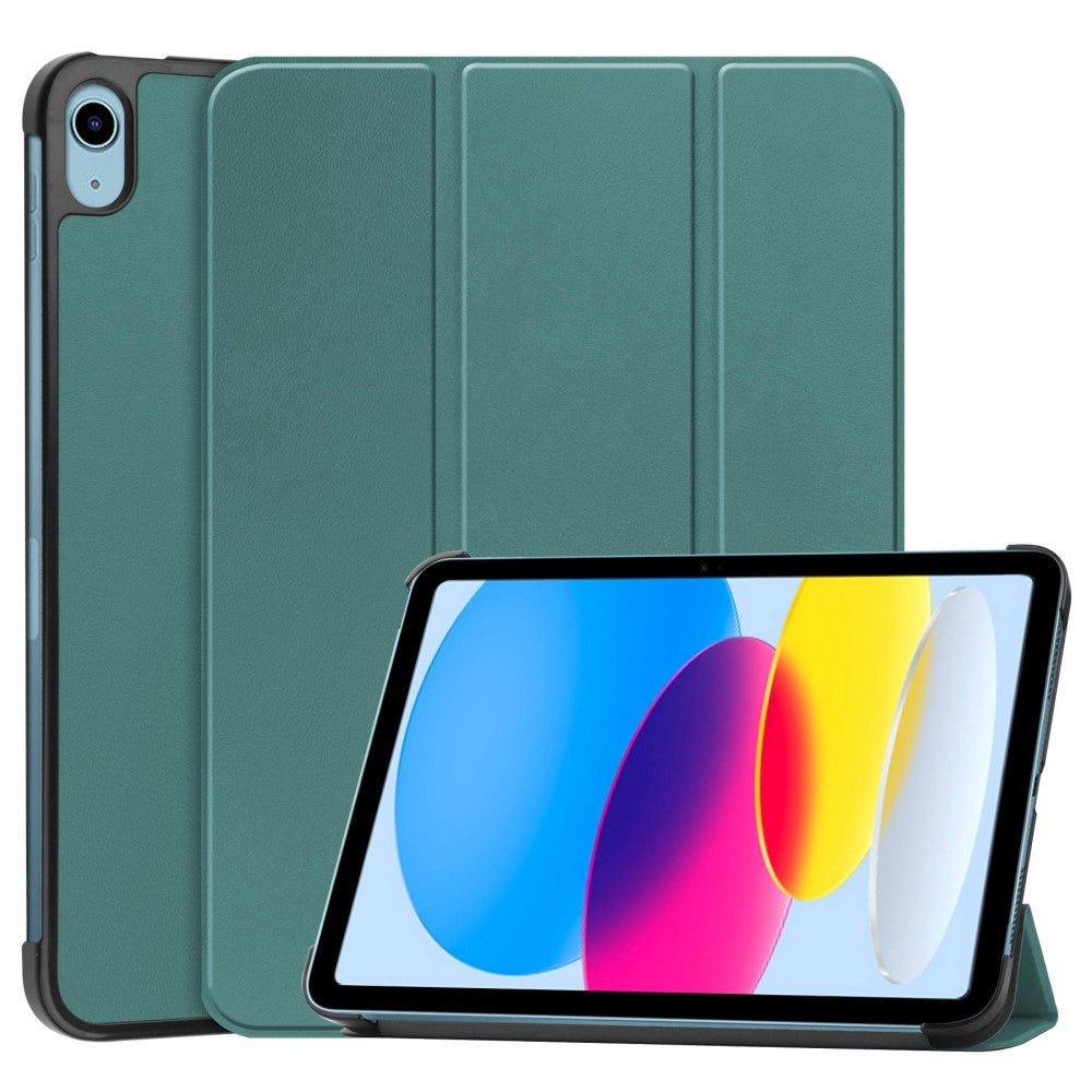 Apple iPad 11" (2025) / iPad 10.9" (2024/2022) Læder Flip Cover m. Stand - Grøn
