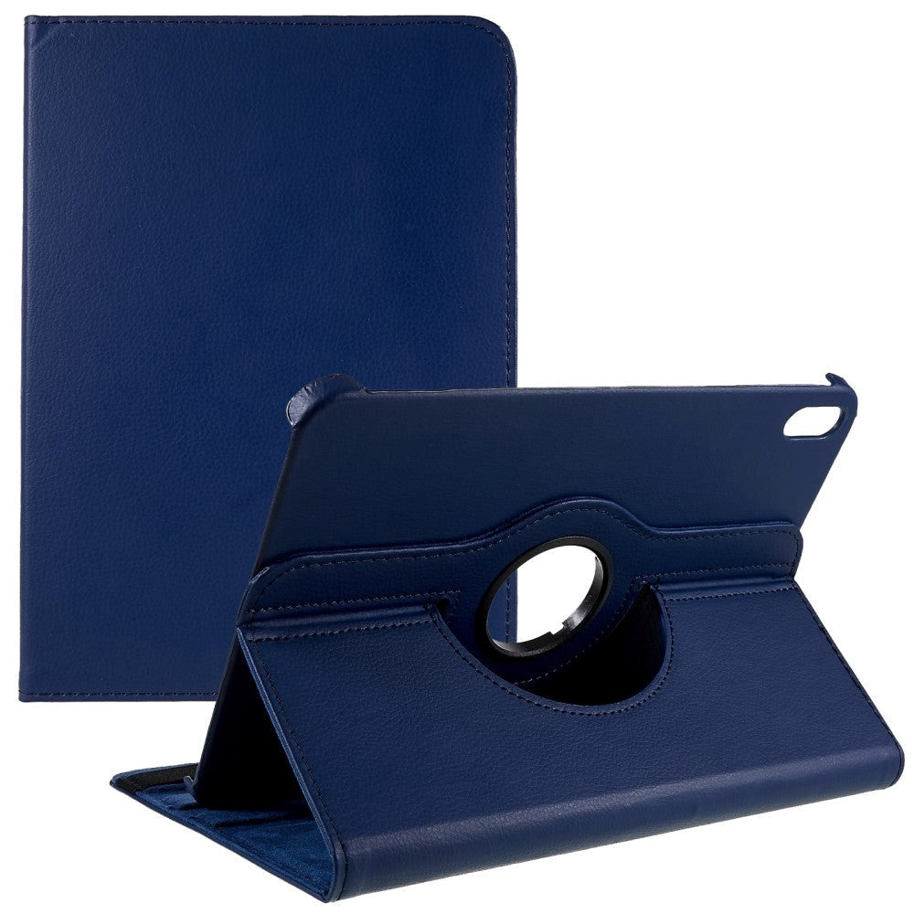 EIDERWOOD iPad 11" (2025) / iPad 10,9" (2024/2022) Classic Leather Flip Cover m. 360⁰ Stående funksjon - Blå