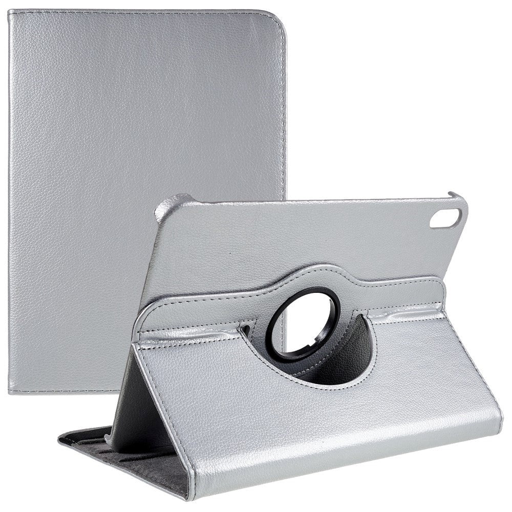 EIDERWOOD iPad 11" (2025) / iPad 10,9" (2024/2022) Classic Leather Flip Cover m. 360⁰ Stående funksjon - Sølv