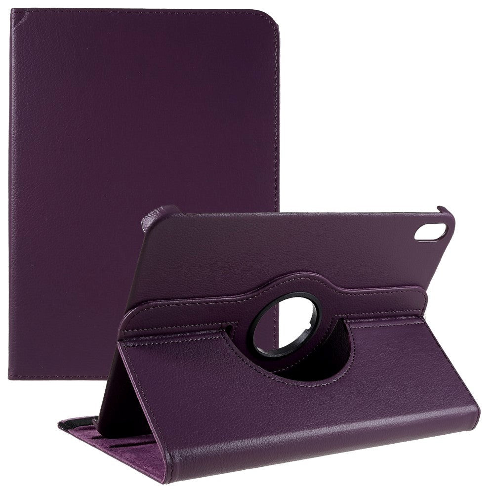 EIDERWOOD iPad 10,9" (2022) Classic Leather Flip Cover m. 360⁰ stativfunksjon - lilla
