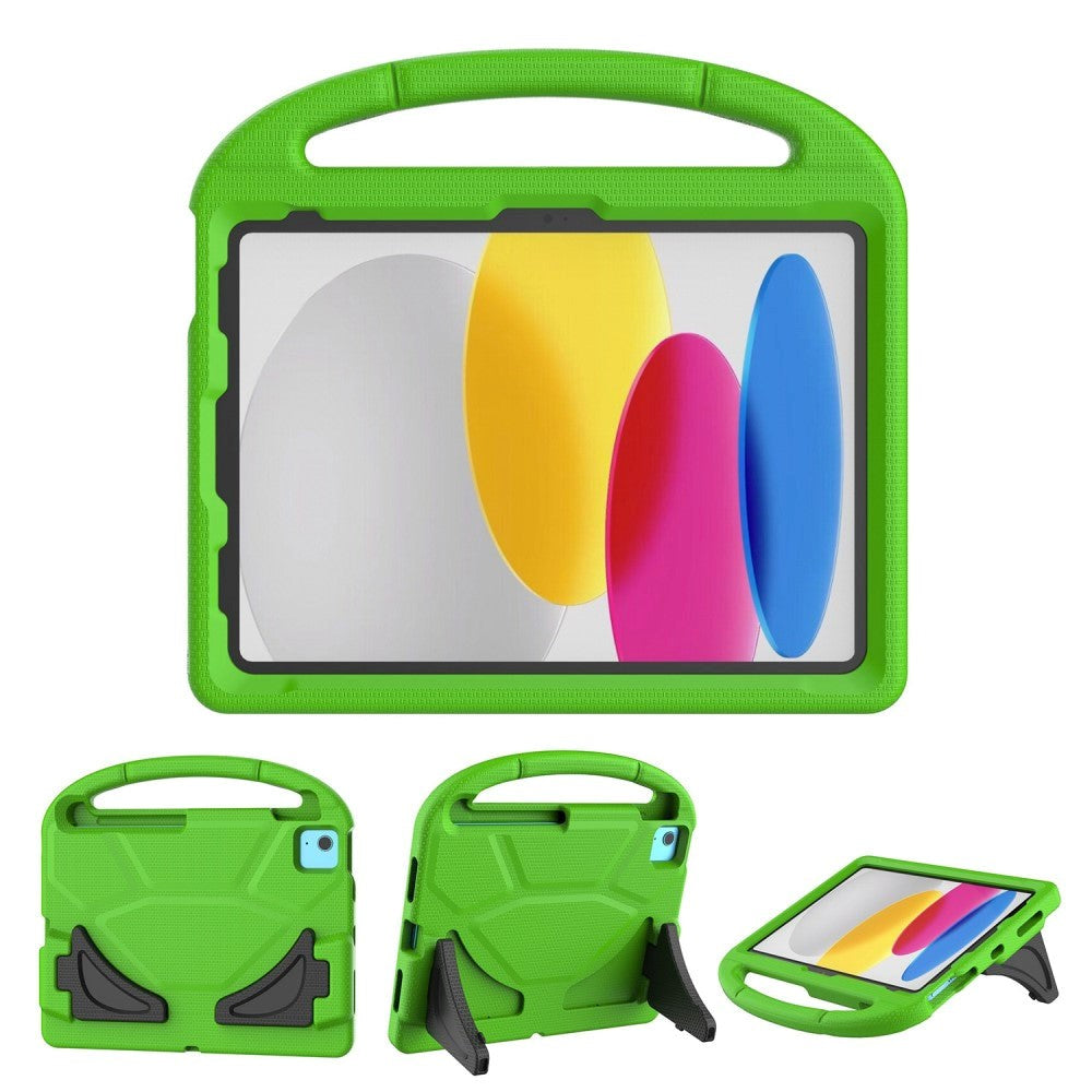 iPad 11" (2025) / iPad 10,9" (2024/2022) EVA Foam Kids Cover m. Stativ - Grønn
