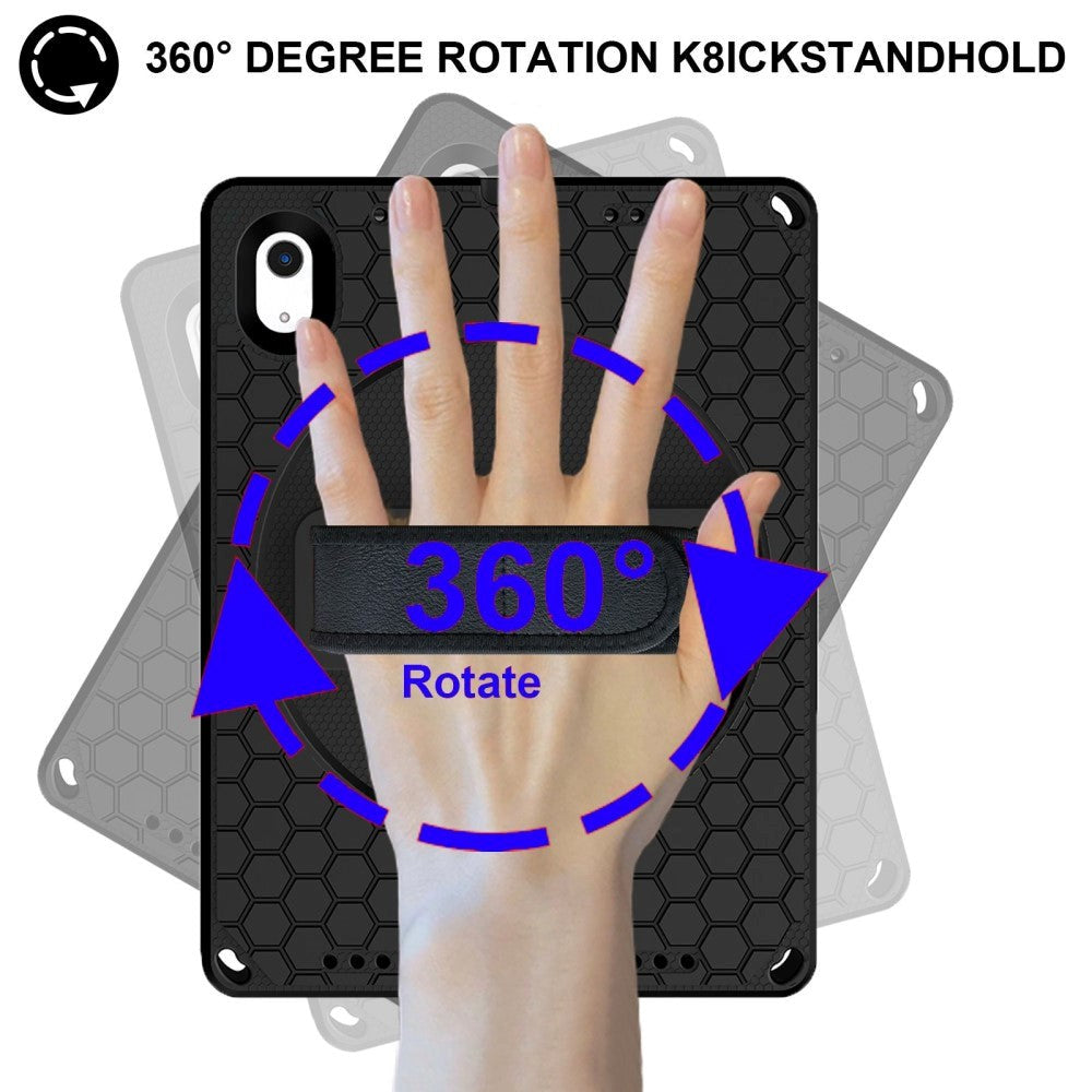 iPad 11" (2025) / iPad 10,9" (2024/2022) EVA-skumbakdeksel m. Stativ, håndholder og skulderstropp - svart