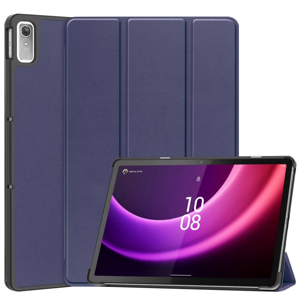 Lenovo Tab P11 Gen. 2 Tri-fold Leather Flip Cover m. Søvnfunksjon - Blå