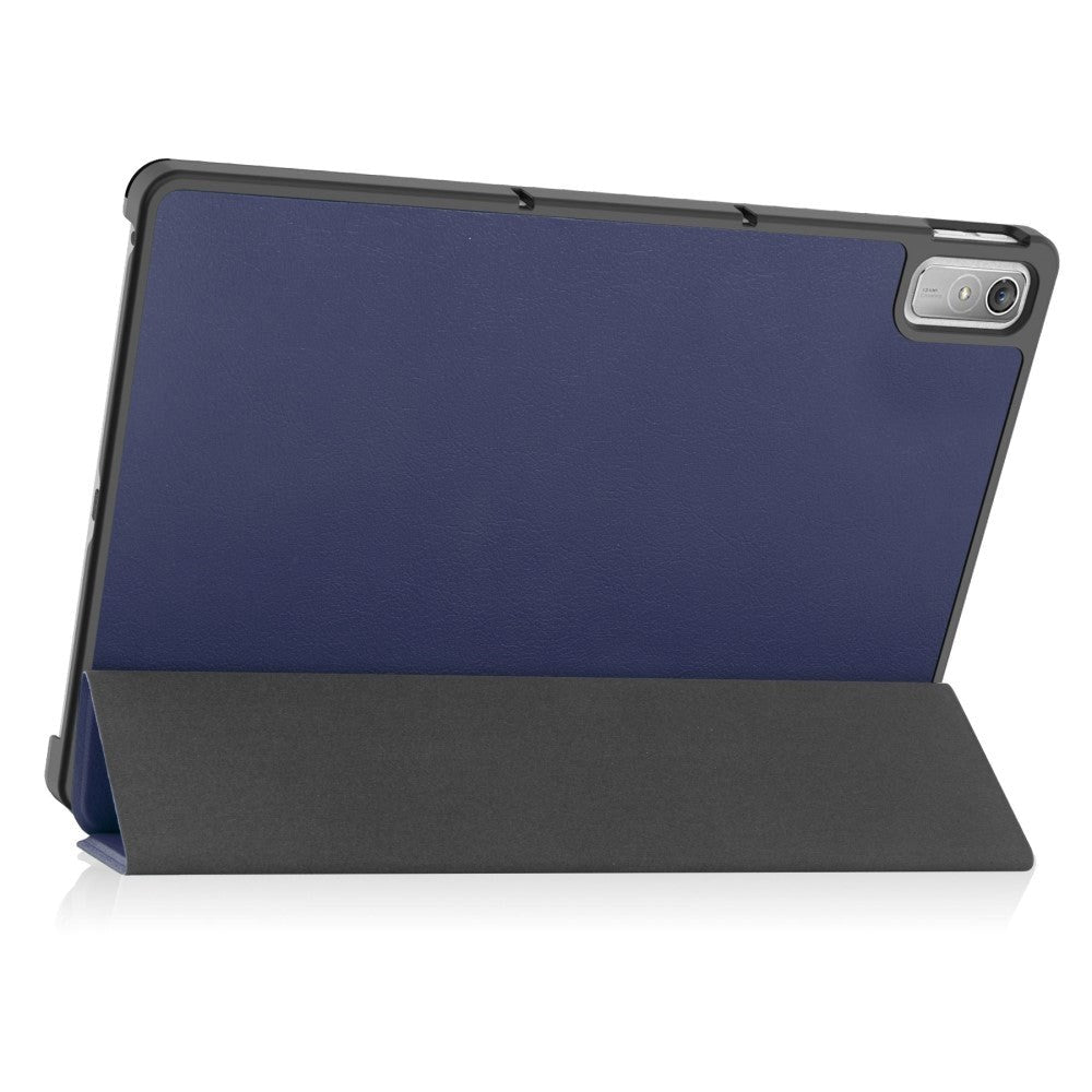 Lenovo Tab P11 Gen. 2 Tri-fold Leather Flip Cover m. Søvnfunksjon - Blå