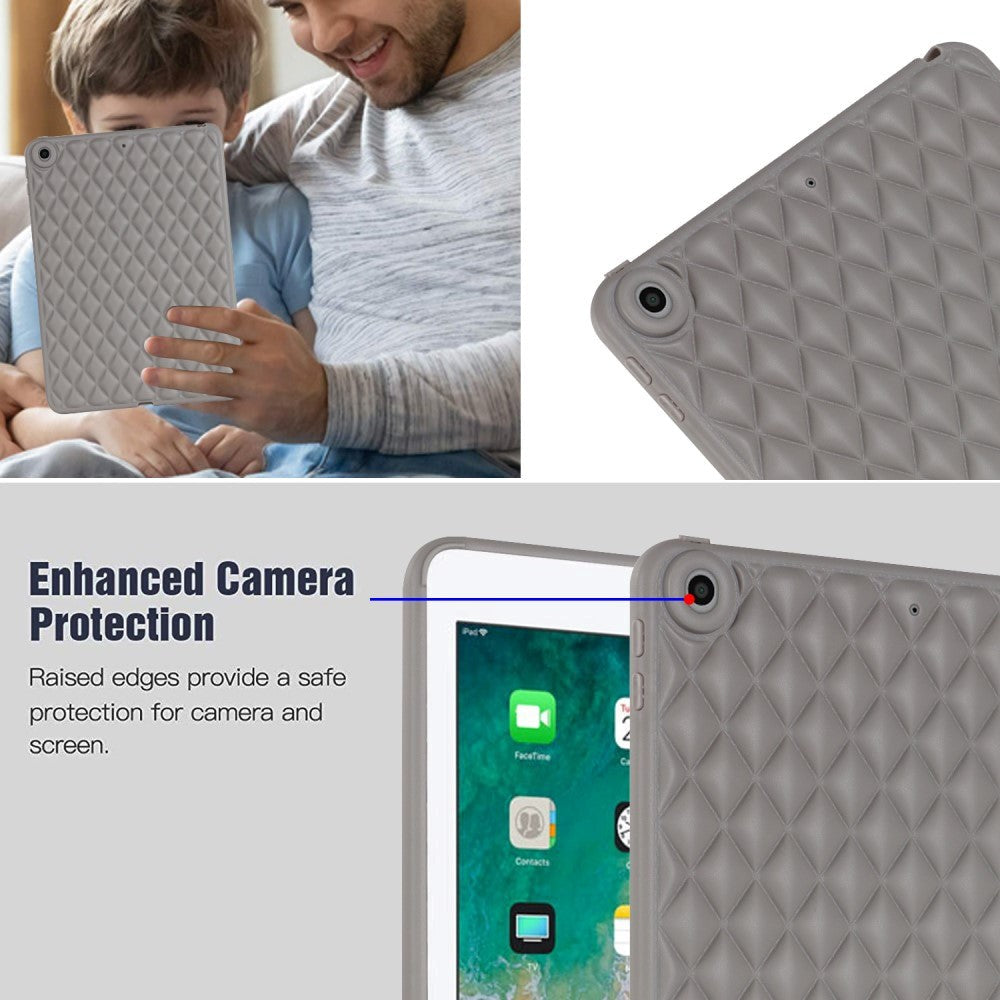 iPad 9.7 (2018-2017) / iPad Air 2 fleksibelt plastdeksel - Rhombe Design - Grå