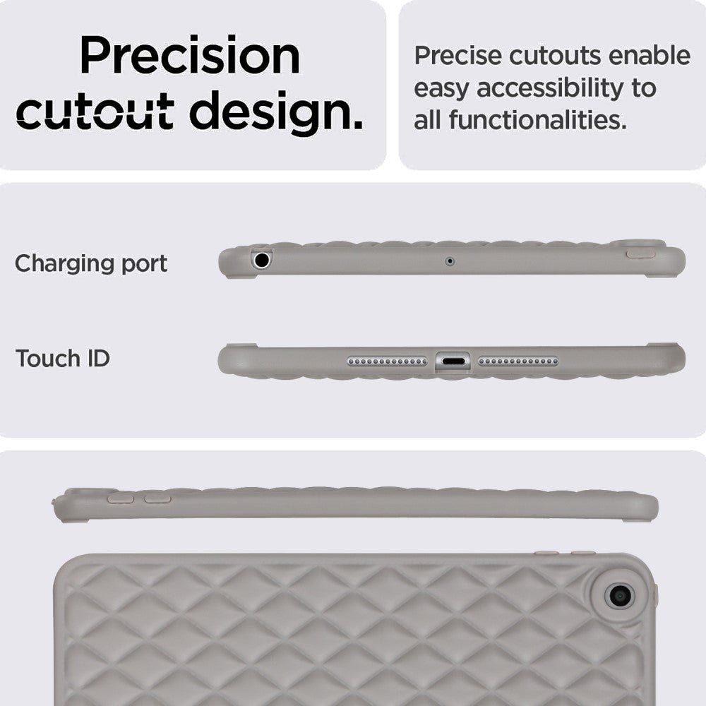 iPad 9.7 (2018-2017) / iPad Air 2 fleksibelt plastdeksel - Rhombe Design - Grå