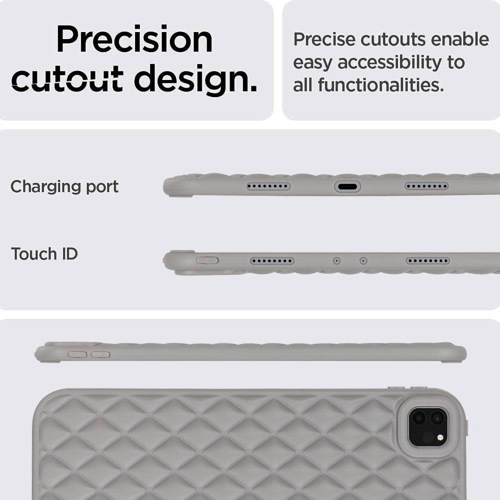iPad Pro 11" (2022 / 2021 / 2020) Fleksibelt plastdeksel - Rhombe Design - Grå