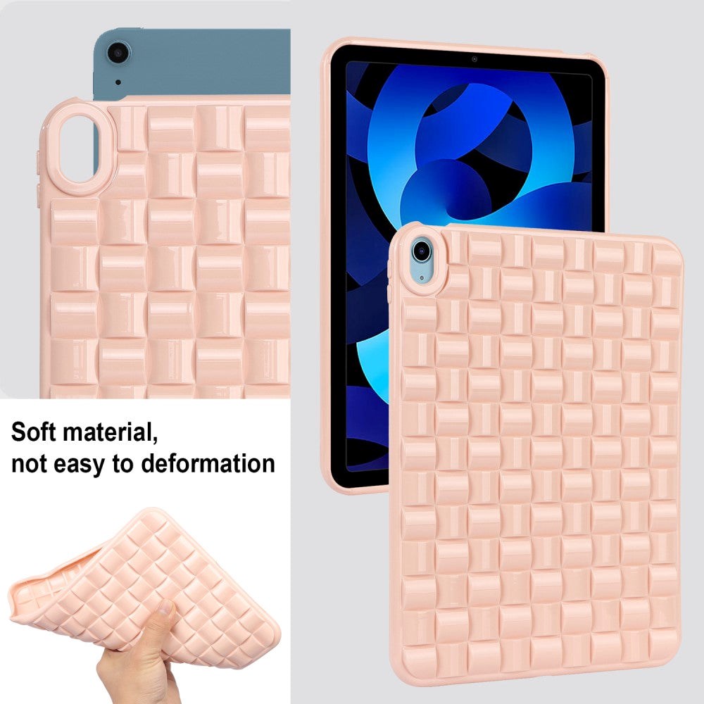 iPad Air (2022 / 2020) Fleksibelt bakdeksel i plast - flettedesign - rosa