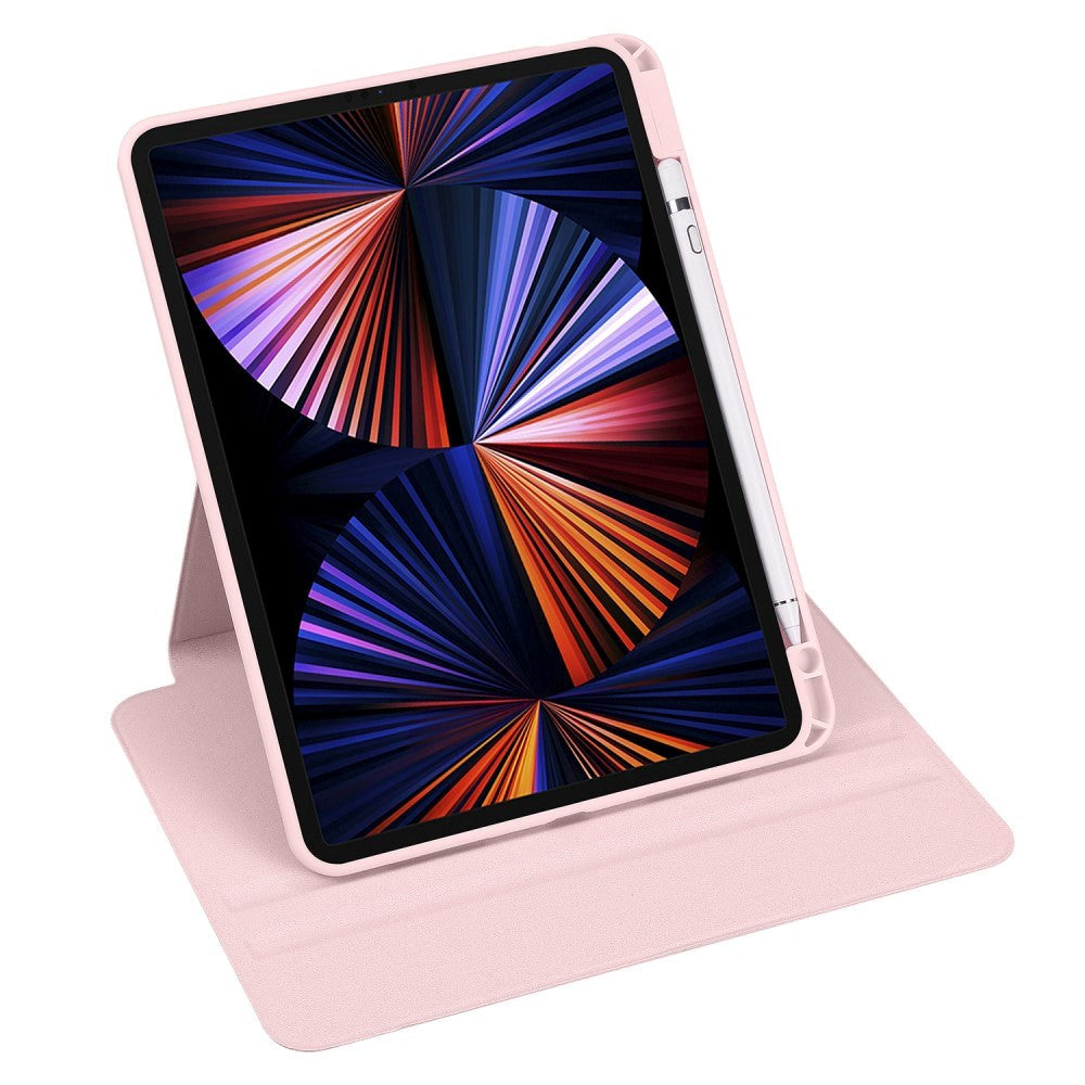 iPad Pro 12,9" (2022 / 2021 / 2020 / 2018) Hybrid Flip Cover Apple blyantholder - rosa / gjennomsiktig