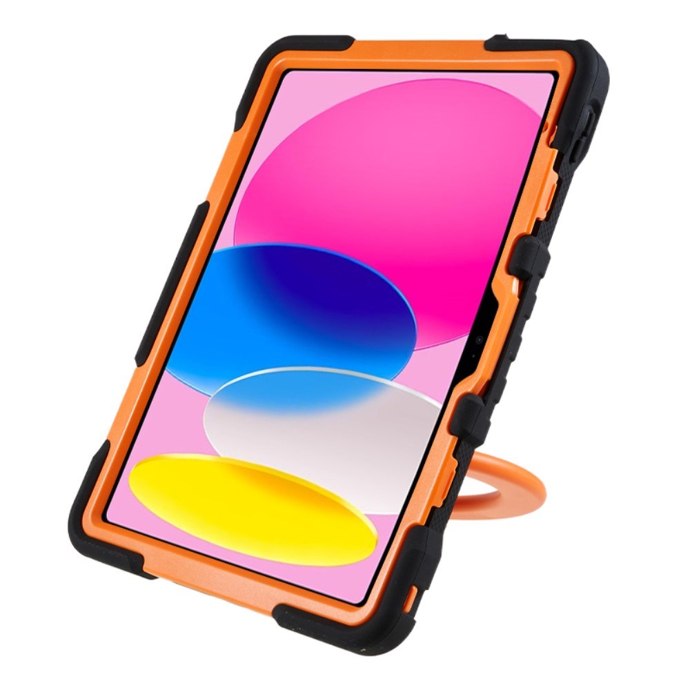 Pepkoo iPad 11" (2025) / 10.9" (2024 / 2022) Børne Cover m. Kickstand - Sort / Orange