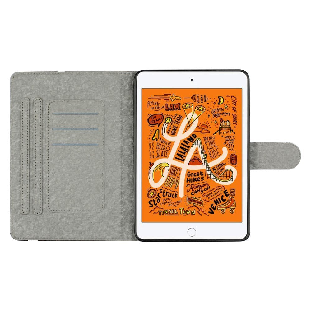 iPad Pro 9.7 (2016) / iPad Air / iPad Air 2 / iPad 9.7 (2017/2018) Leather Flip Cover m. Fargede prikker - Hvit / Svart