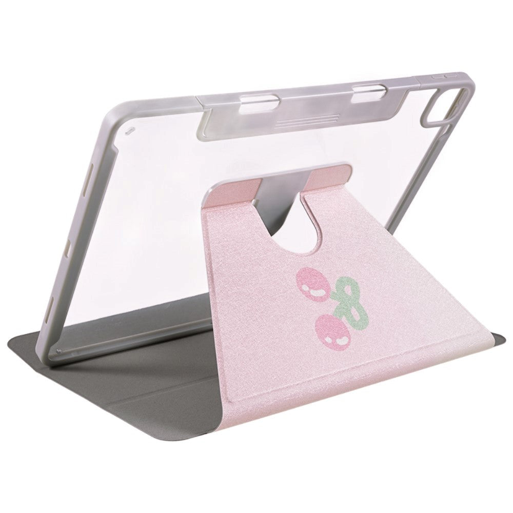 iPad Pro 12,9" (2022 / 2021 / 2020 / 2018) Hybrid Flip-deksel med 360° støtte, kamerabeskyttelse og Apple blyantholder - dyr / gjennomsiktig