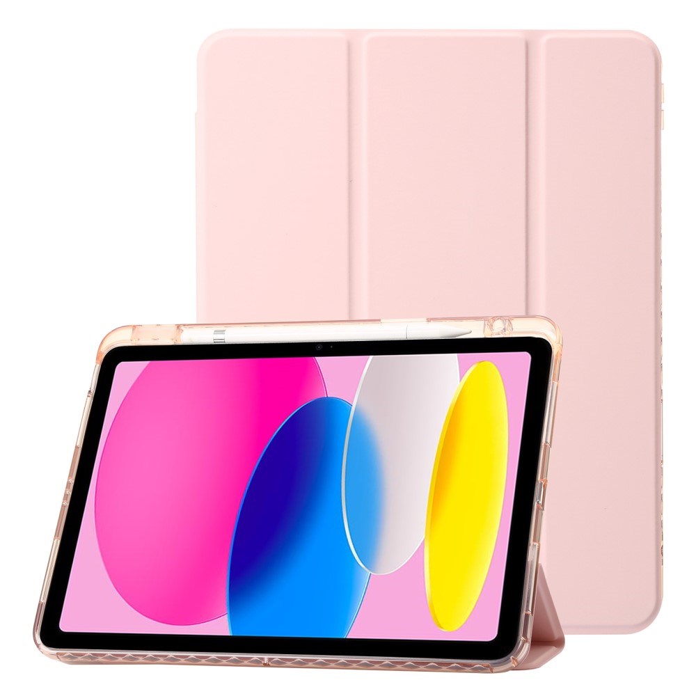 EIDERWOOD iPad 11" (2025) / iPad 10,9" (2024/2022) Tri-fold kunstskinn flipdeksel m. Apple blyantholder - rosa