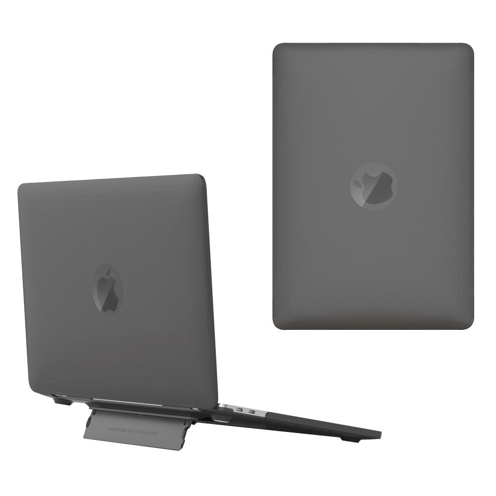 Macbook Pro 14 M5/M4/M3/M2/M1 (2025-2021) Plastik Cover m. Ståfunktion - Frosted Sort
