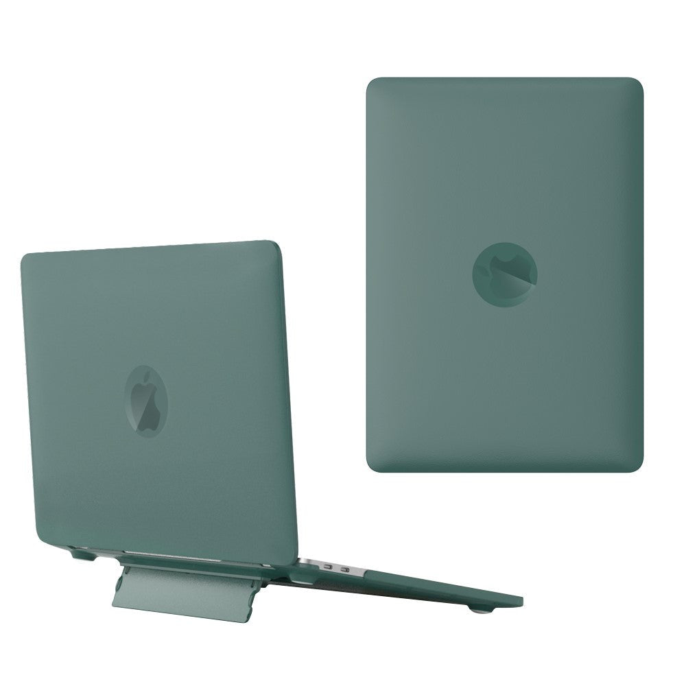 Macbook Pro 14 M5/M4/M3/M2/M1 (2025-2021) Plastik Cover m. Ståfunktion - Frosted Grøn