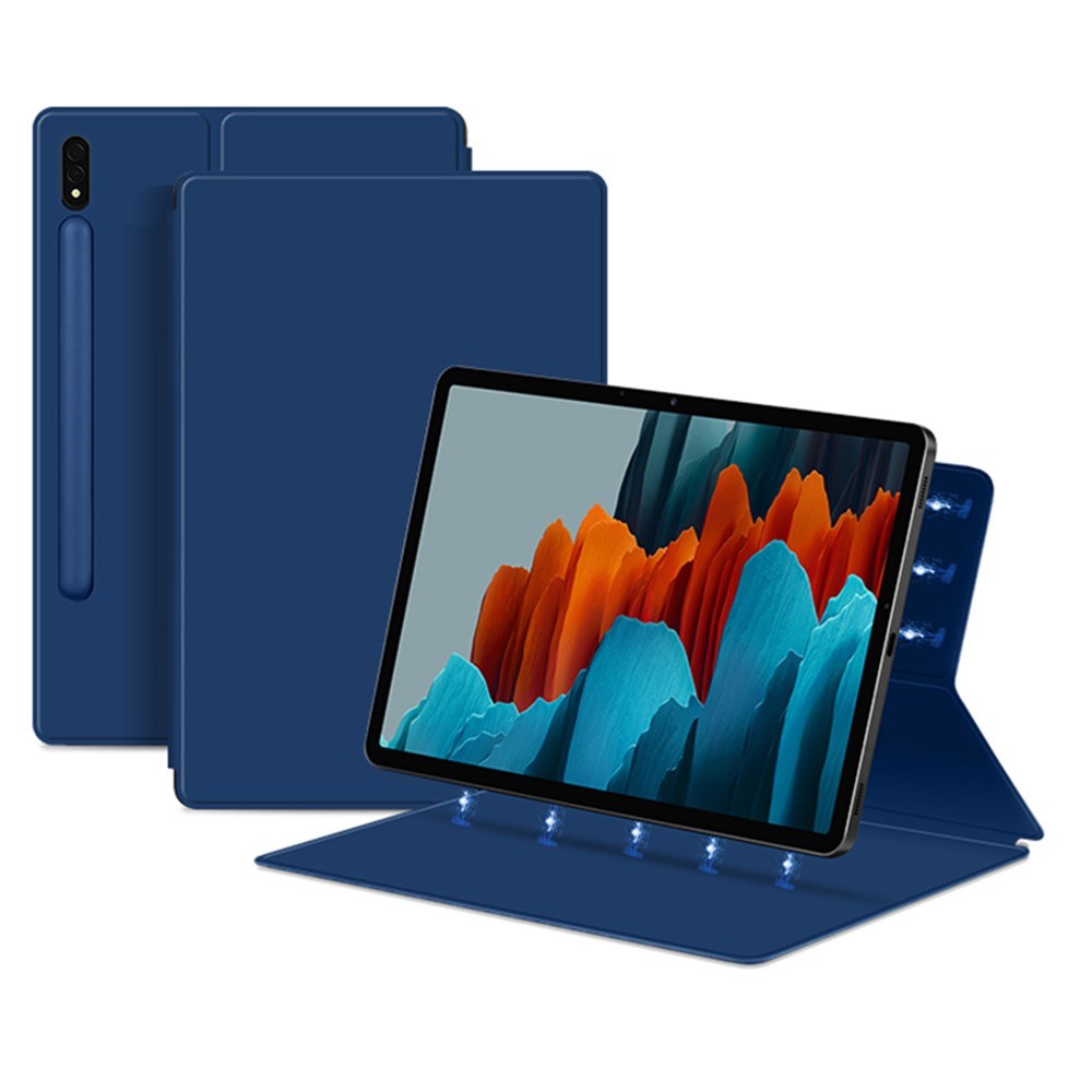 Samsung Galaxy Tab S8 / S7 - EIDERWOOD Kunstlæder Flip Cover m. Pen Holder - Blå