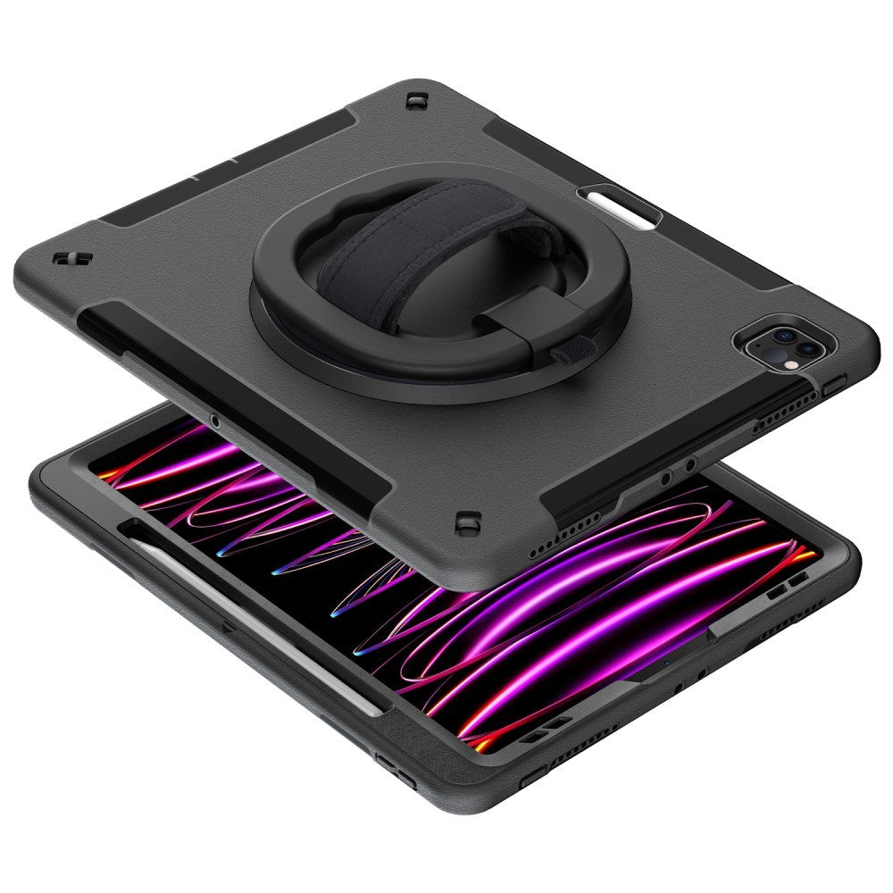 EIDERWOOD iPad Air 13" (2025 / 2024) / Pro 12.9" (2022 / 2021 / 2020 / 2018) Craftsman Cover m. Beskyttende film og skulderstropp - svart