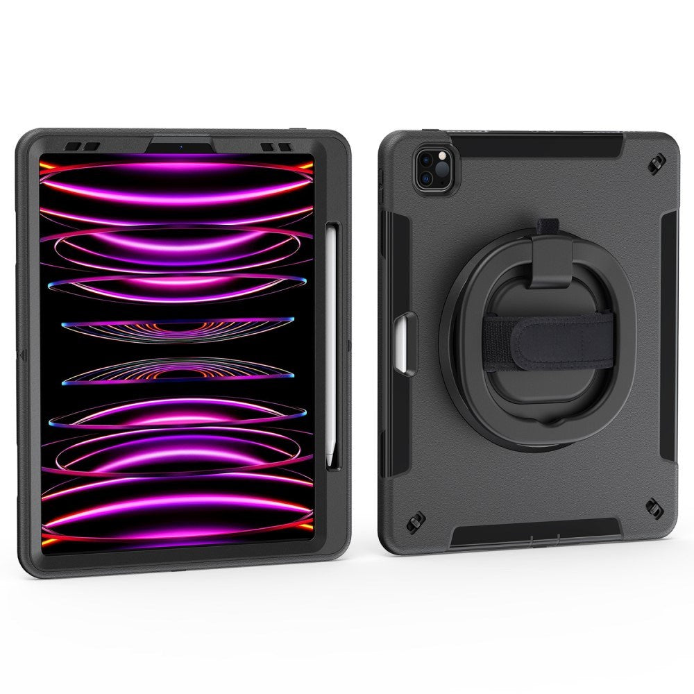 EIDERWOOD iPad Air 13" (2025 / 2024) / Pro 12.9" (2022 / 2021 / 2020 / 2018) Craftsman Cover m. Beskyttende film og skulderstropp - svart