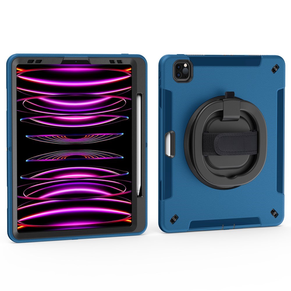 EIDERWOOD iPad Air 13" (2025 / 2024) / Pro 12.9" (2022 / 2021 / 2020 / 2018) Craftsman Cover m. Beskyttende film og skulderstropp - blå