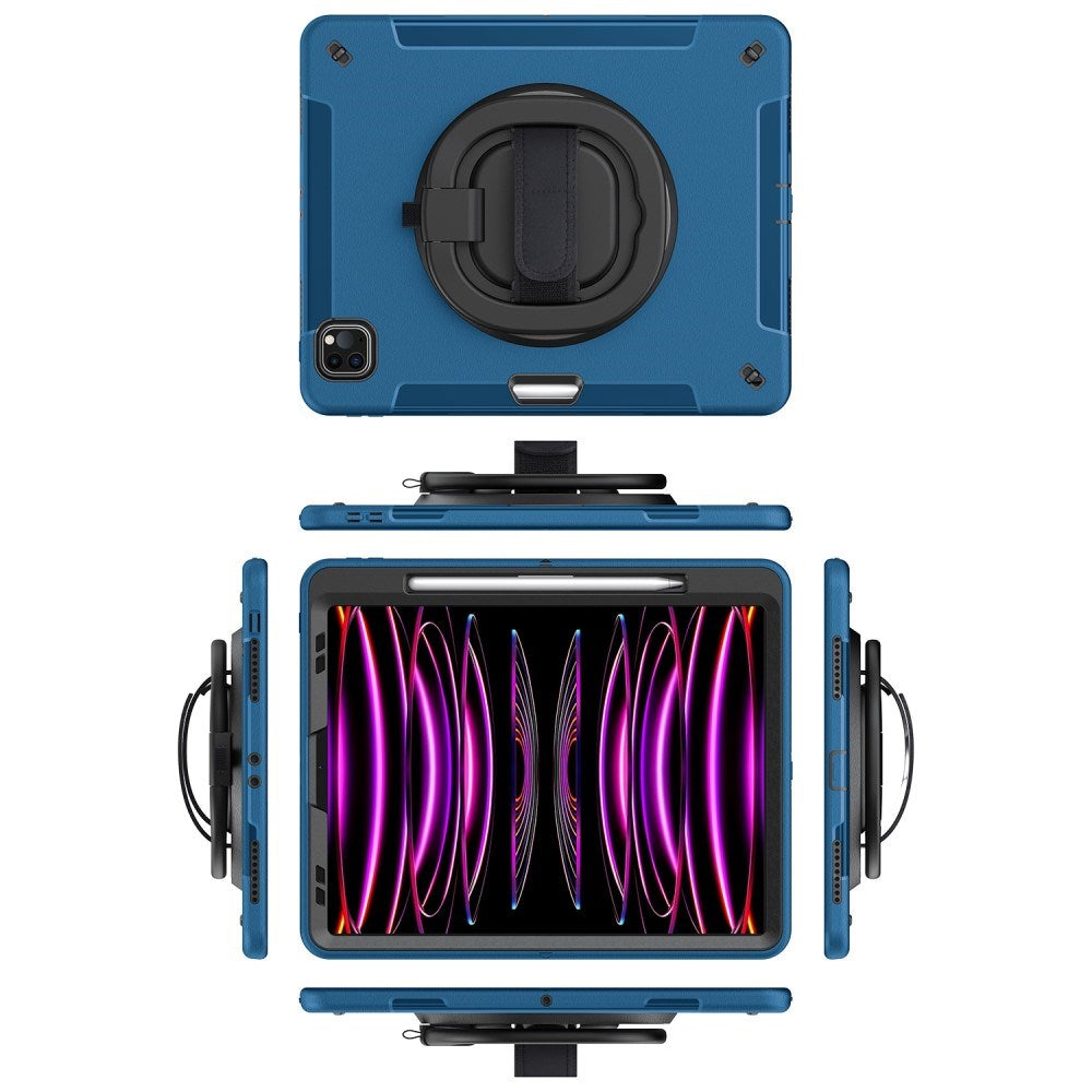 EIDERWOOD iPad Air 13" (2025 / 2024) / Pro 12.9" (2022 / 2021 / 2020 / 2018) Craftsman Cover m. Beskyttende film og skulderstropp - blå