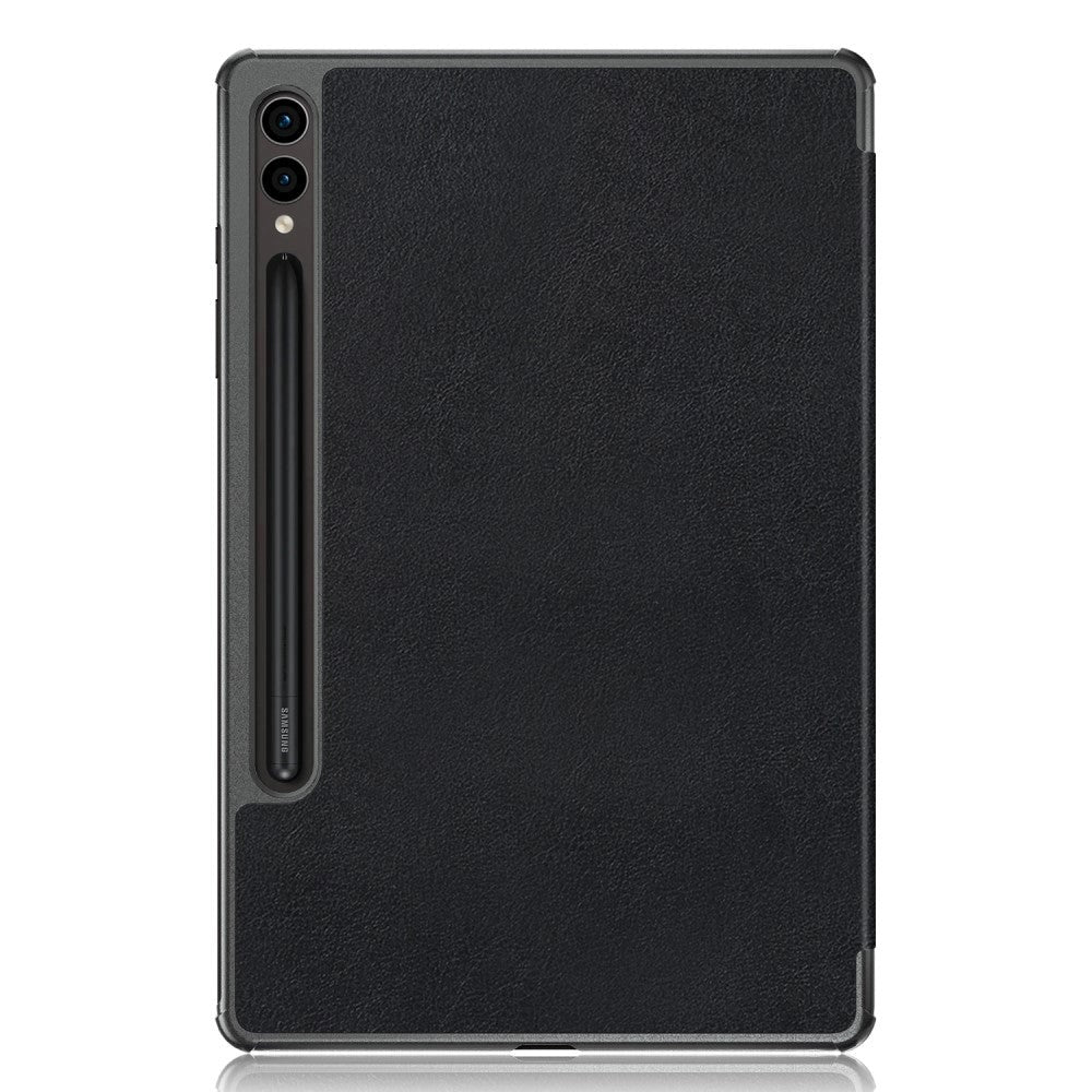 Samsung Galaxy Tab S9 Tri-Fold Leather Flip Cover m. Stativfunksjon - Sort