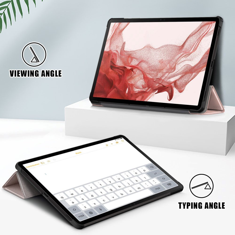 Samsung Galaxy Tab S9 Tri-Fold Læder Flip Cover m. Standerfunktion - Rose Gold