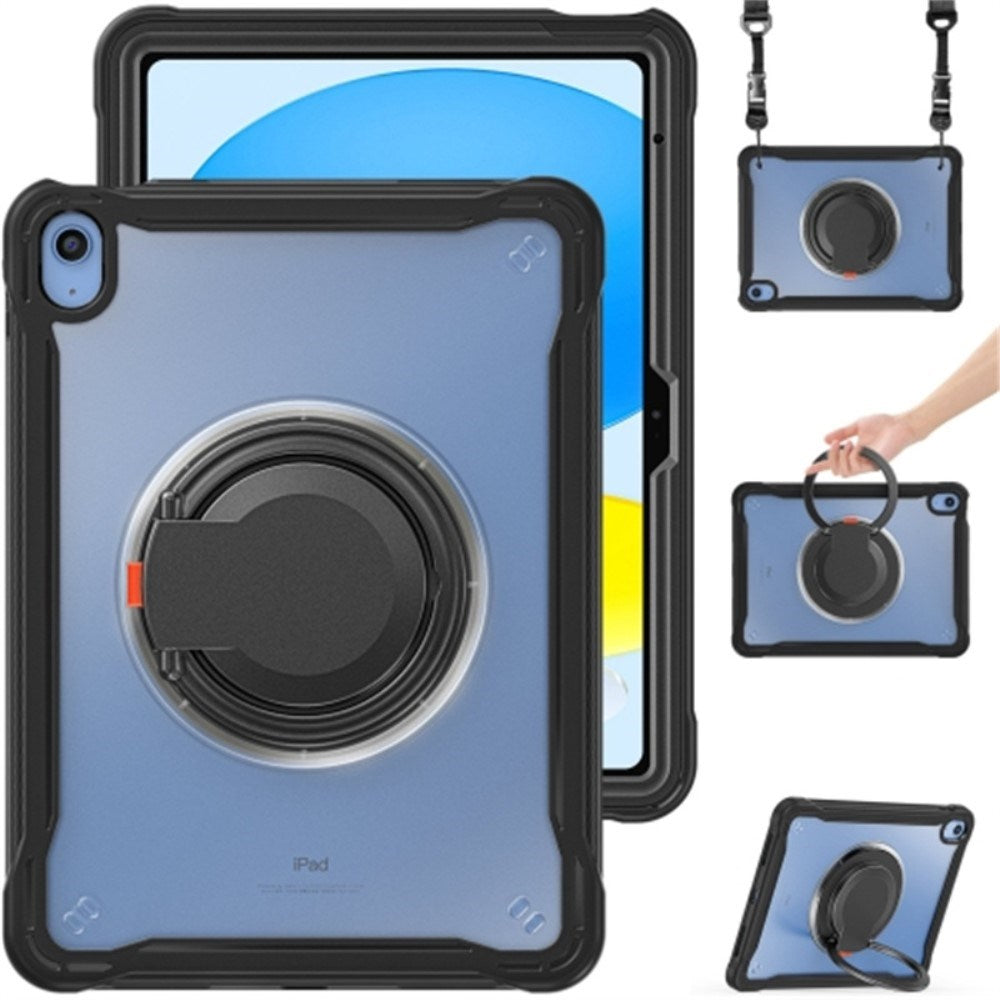 iPad 11" (2025) / iPad 10,9" (2024/2022) Craftsman Bakdeksel m. Håndholder & Stativ - Gjennomsiktig / Svart